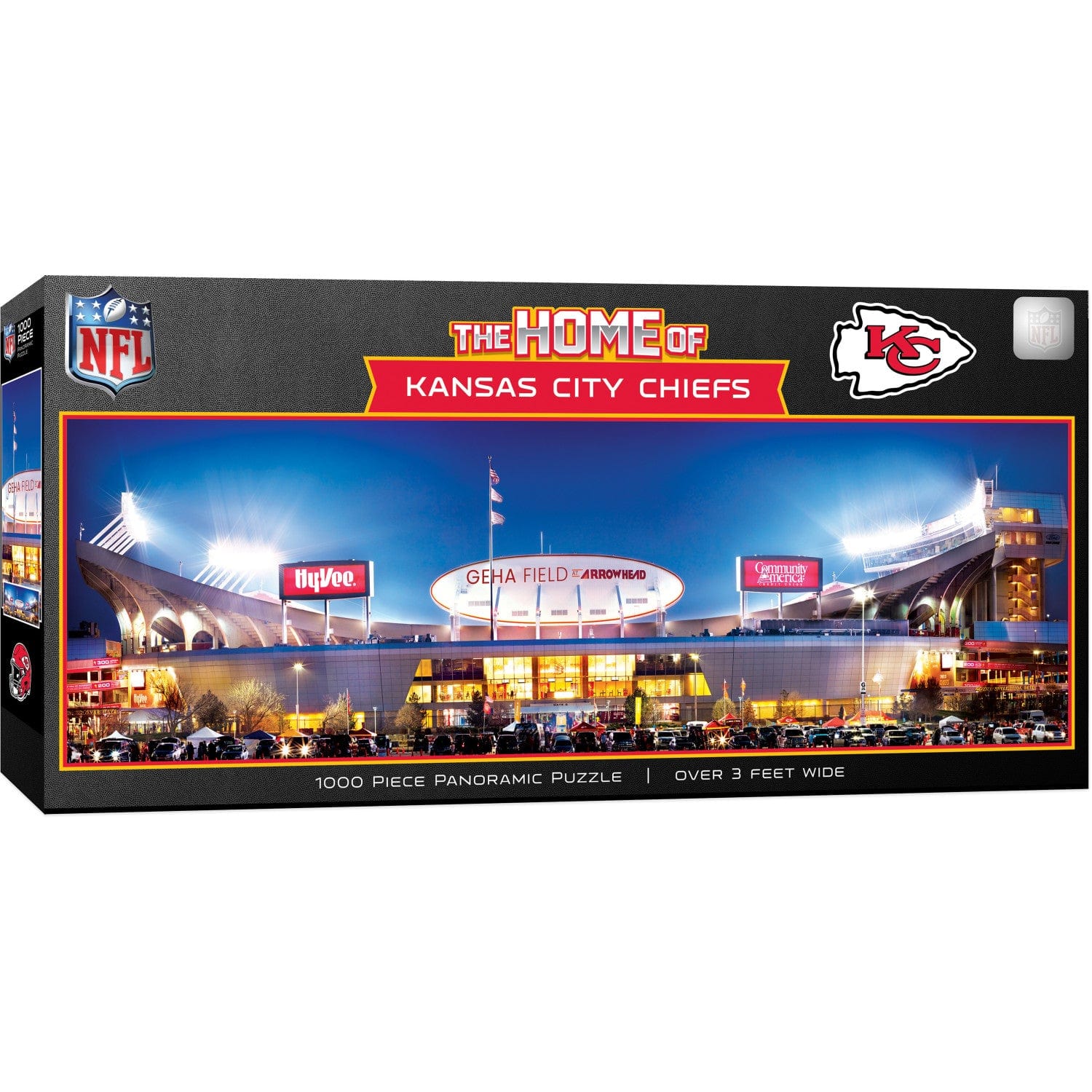Kansas City Chiefs Stadium View 1000 Piece Panoramic Jigsaw Puzzle - Sports Gifts, Sports Memorabilia, Sports Collectibles, Fan Shop