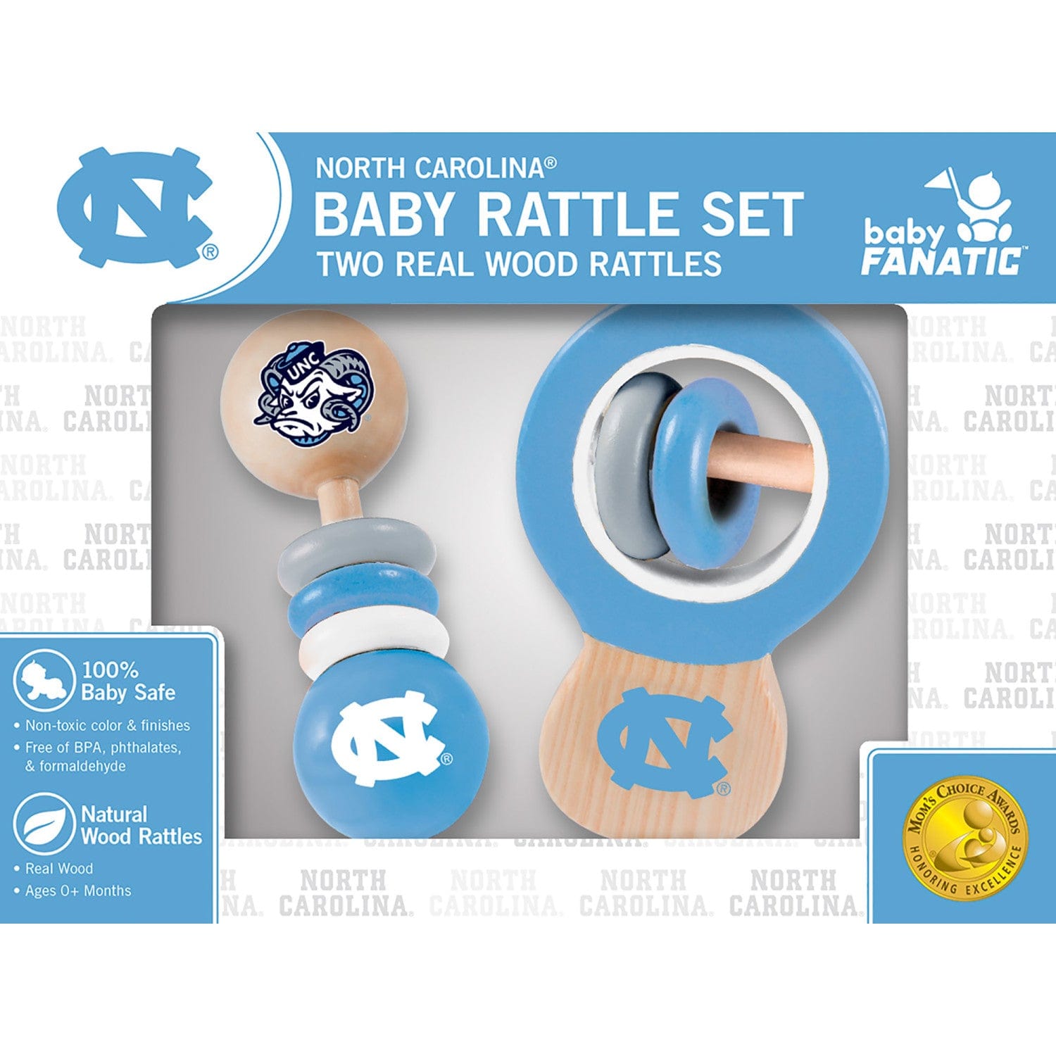 UNC Tar Heels Baby Rattles 2-Pack - Sports Gifts, Sports Memorabilia, Sports Collectibles, Fan Shop