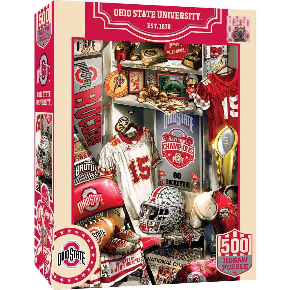 Ohio State Buckeyes Locker Room 500 Piece Jigsaw Puzzle - Sports Gifts, Sports Memorabilia, Sports Collectibles, Fan Shop