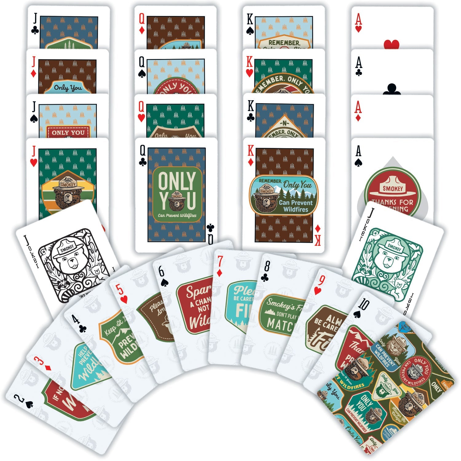 Smoky Bear Playing Cards  - 54 Card Deck - 757 Sports Collectibles