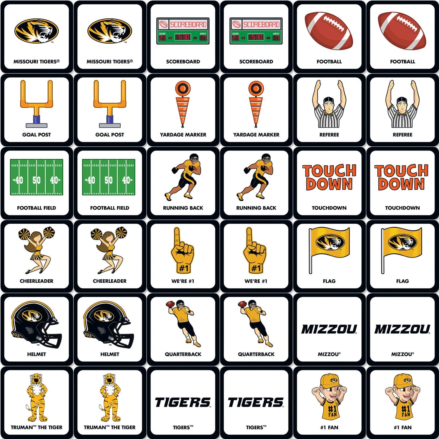 Missouri Tigers Memory Matching Game - Sports Gifts, Sports Memorabilia, Sports Collectibles, Fan Shop