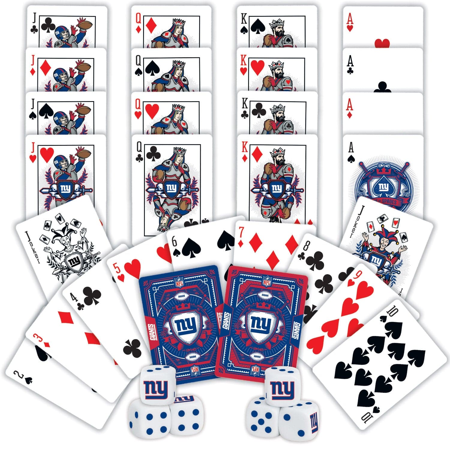 New York Giants 2-Pack Playing Cards & Dice Set - Sports Gifts, Sports Memorabilia, Sports Collectibles, Fan Shop