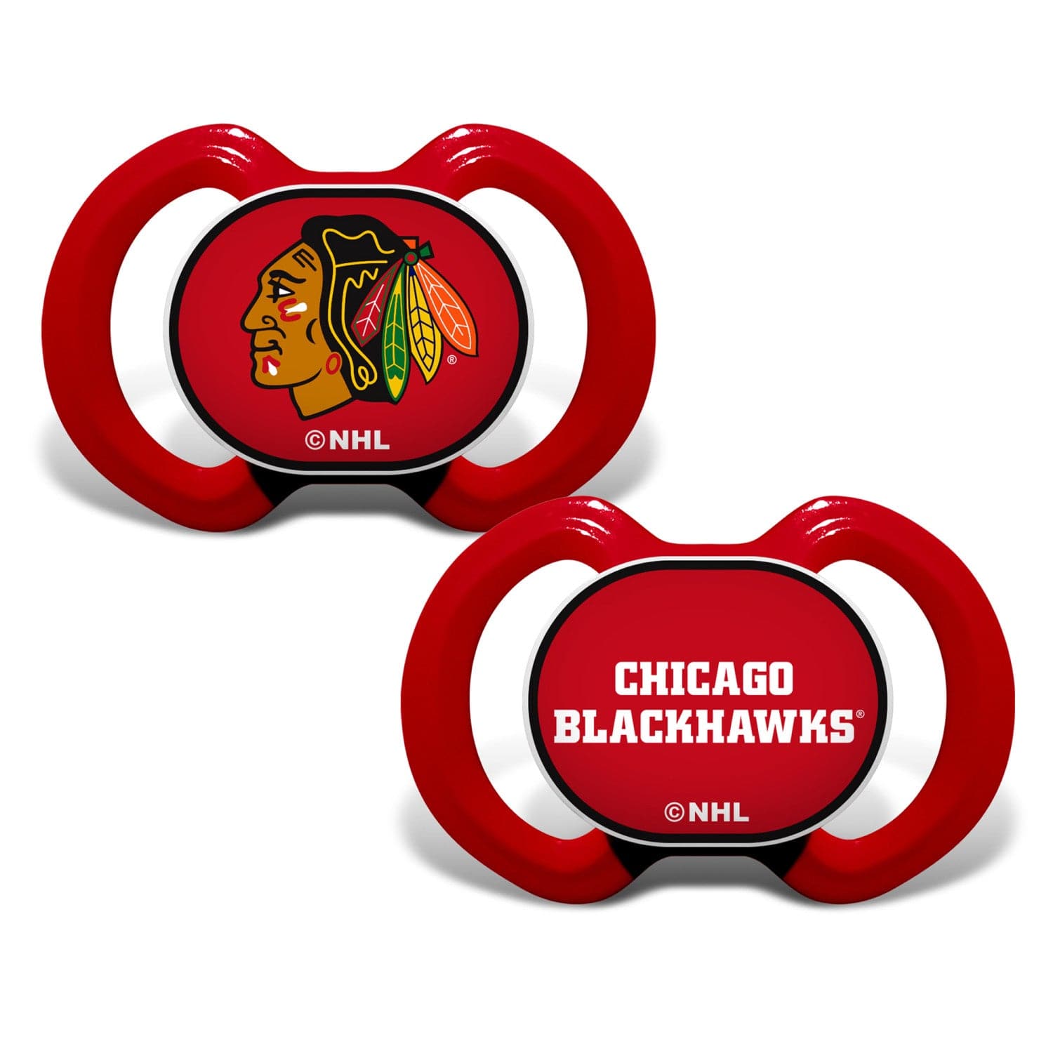 Chicago Blackhawks Pacifier 2-Pack for Little Fans - Sports Gifts, Sports Memorabilia, Sports Collectibles, Fan Shop