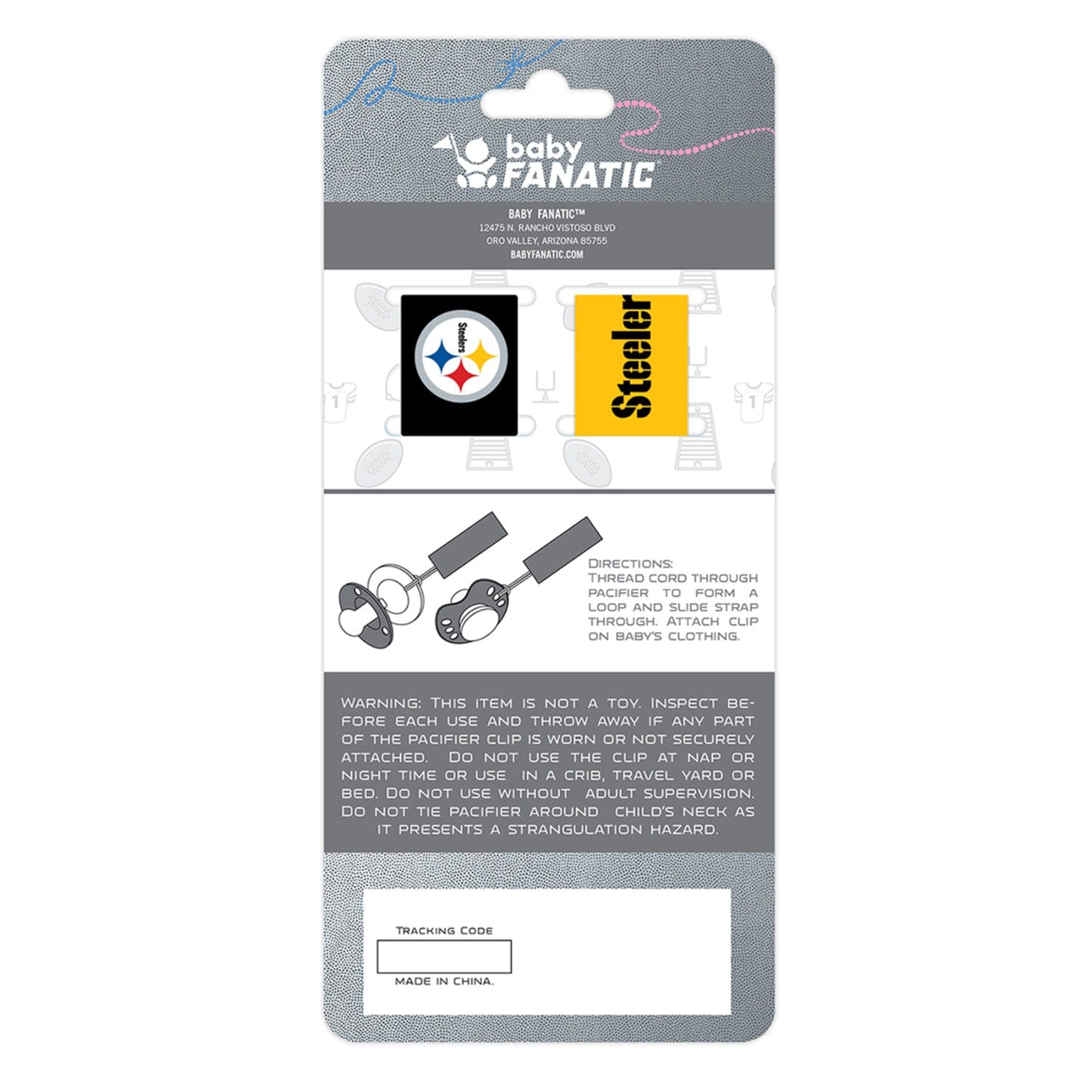 Pittsburgh Steelers Pacifier Clip Set - 2-Pack