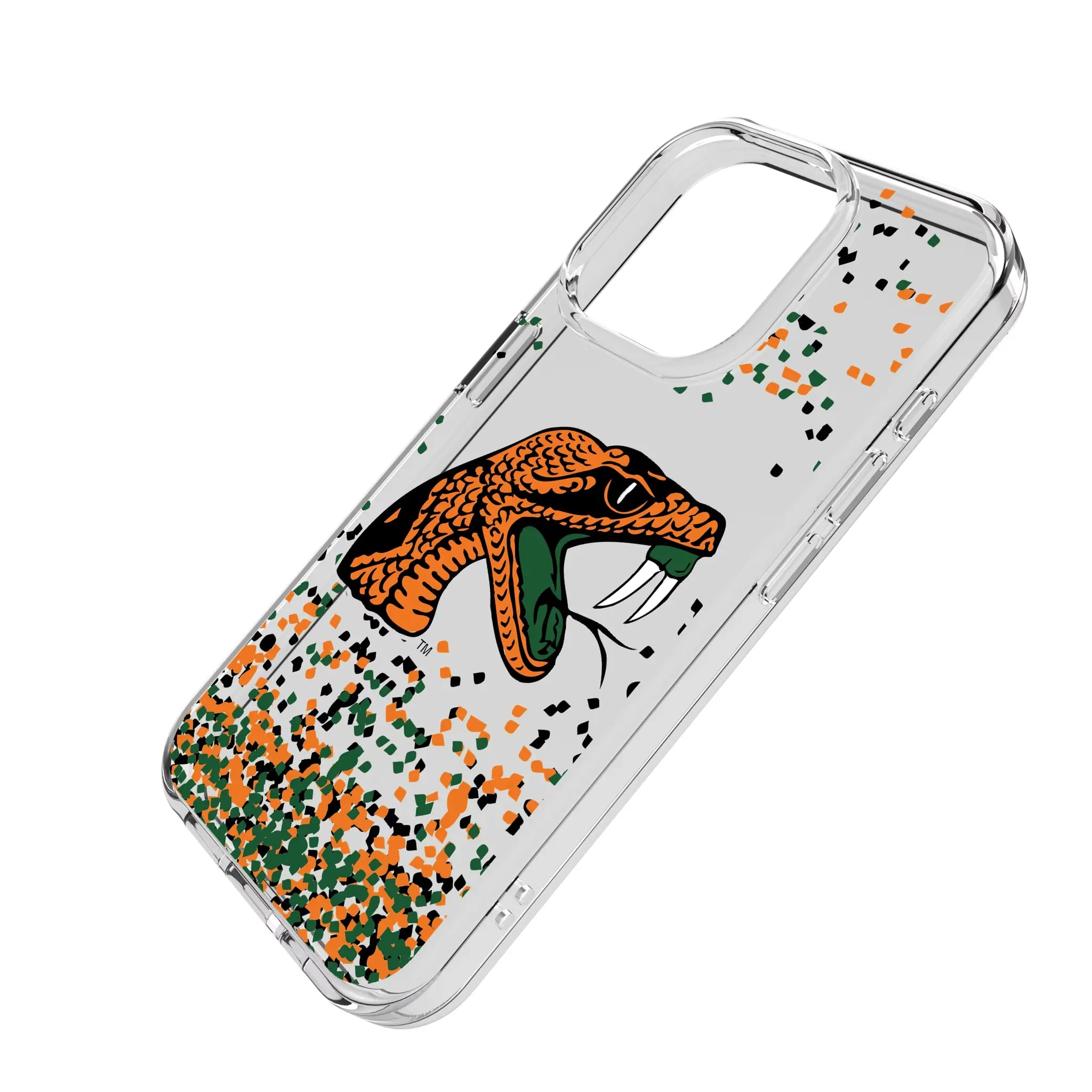 Florida A&M University Rattlers Confetti Clear Phone Case for Apple iPhone