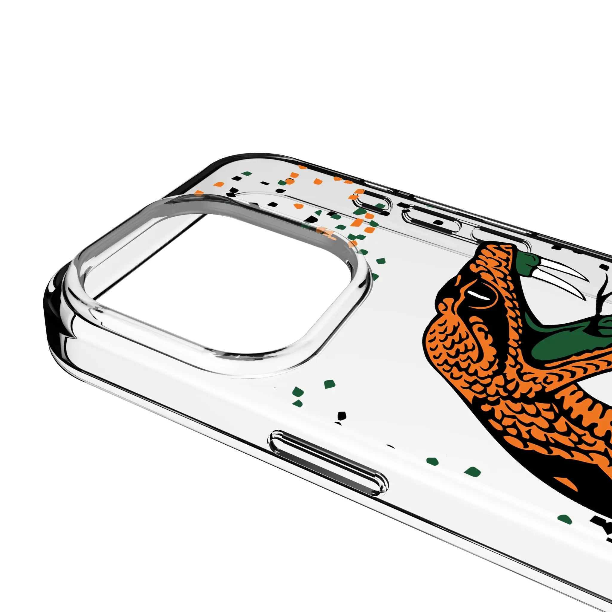 Florida A&M University Rattlers Confetti Clear Phone Case for Apple iPhone