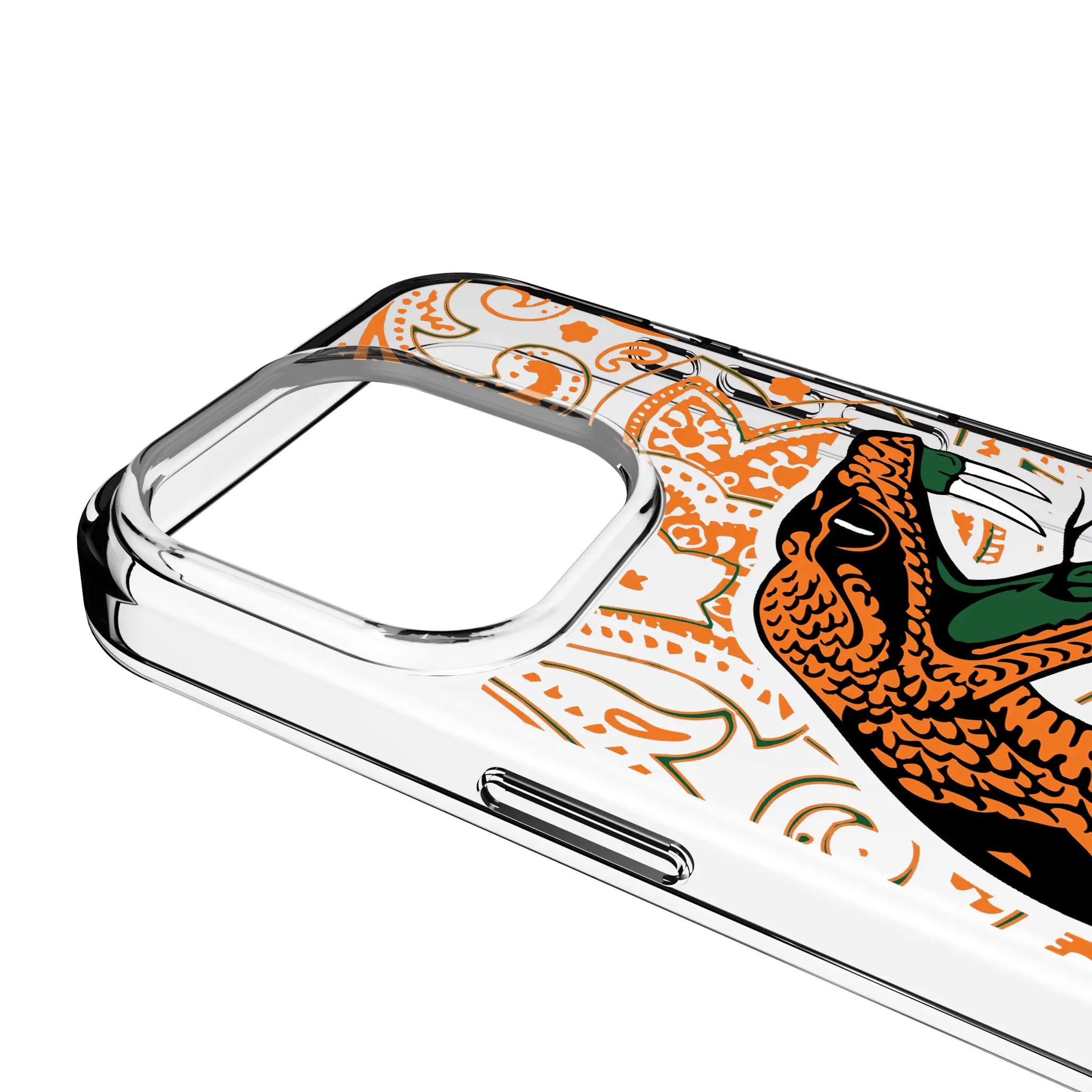 Florida A&M University Rattlers Paisley Clear Phone Case for Apple iPhone