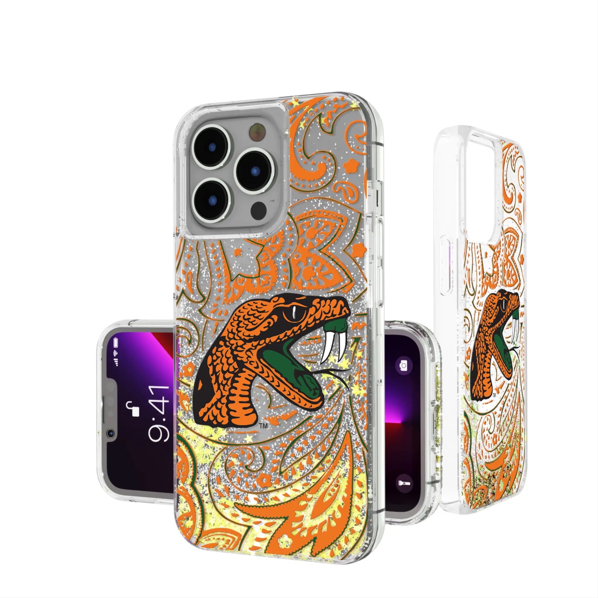 Florida A&M University Rattlers Paisley Glitter Phone Case