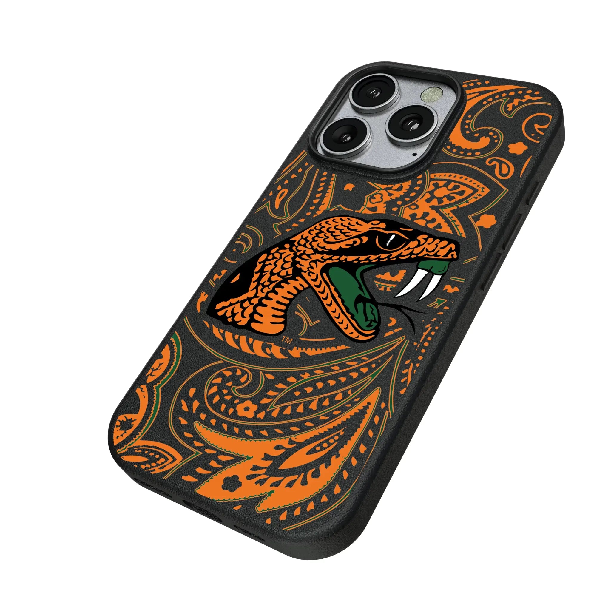 Florida A&M University Rattlers Paisley MagSafe Compatible Phone Case for Apple iPhone