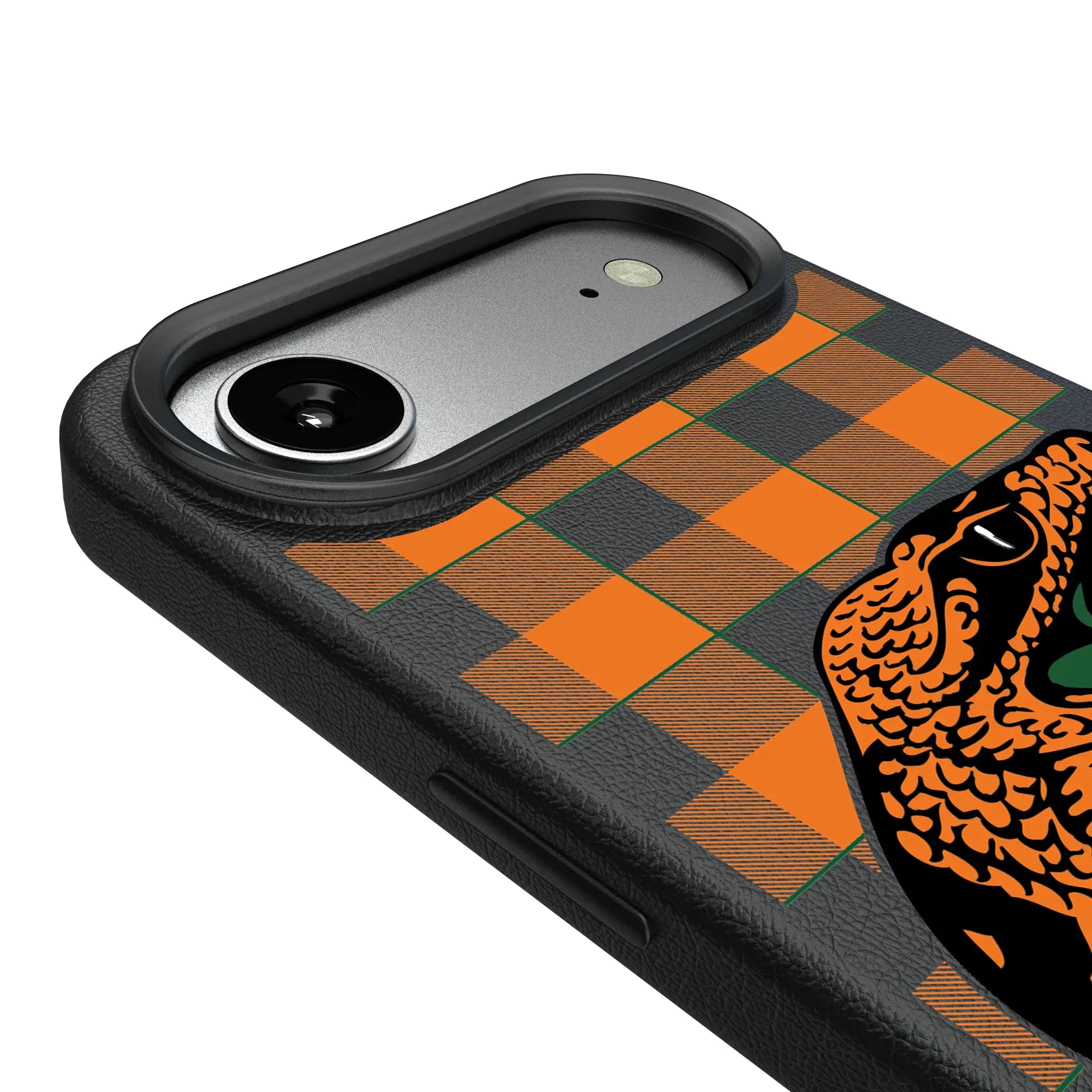 Florida A&M University Rattlers Plaid MagSafe Compatible Phone Case for Apple iPhone