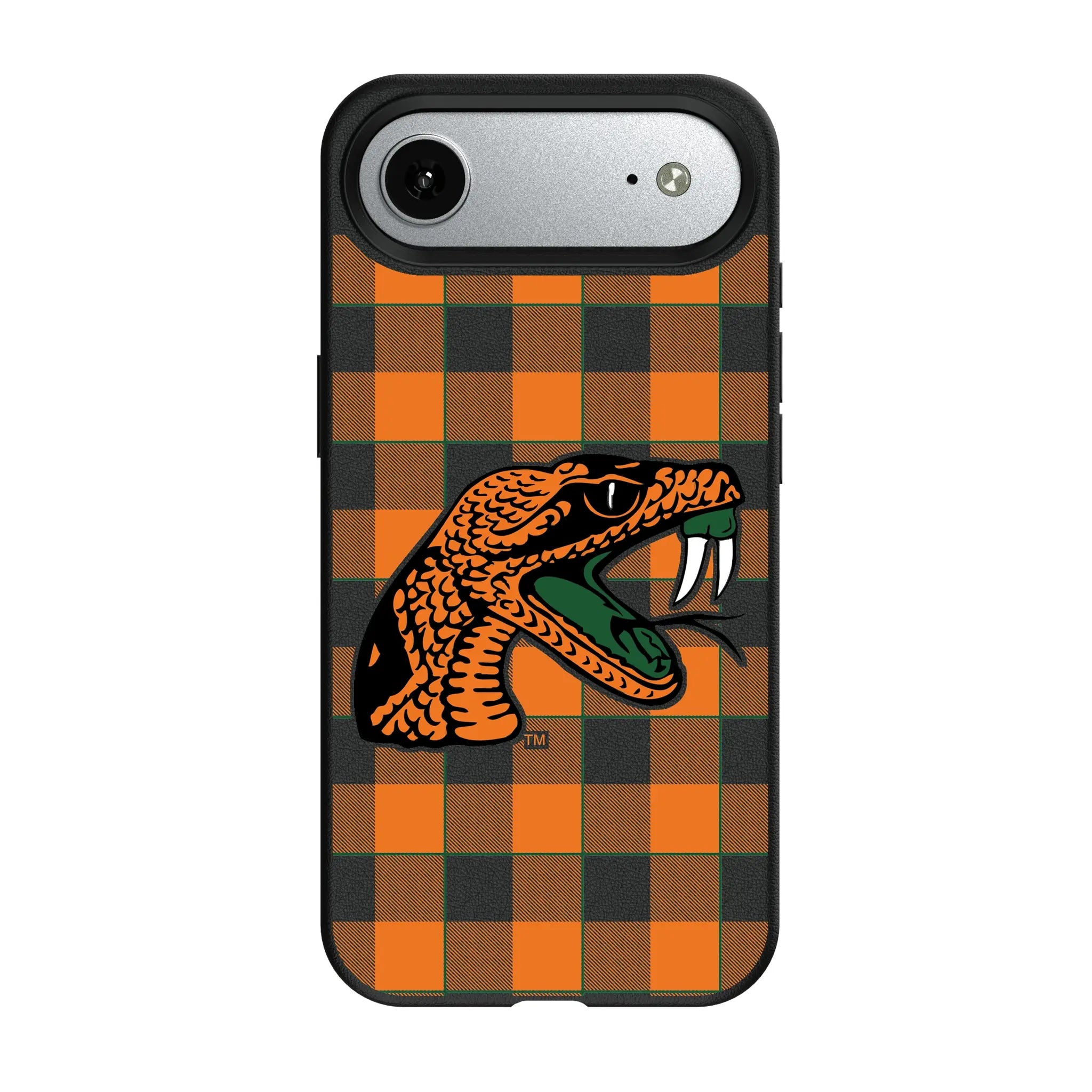 Florida A&M University Rattlers Plaid MagSafe Compatible Phone Case for Apple iPhone