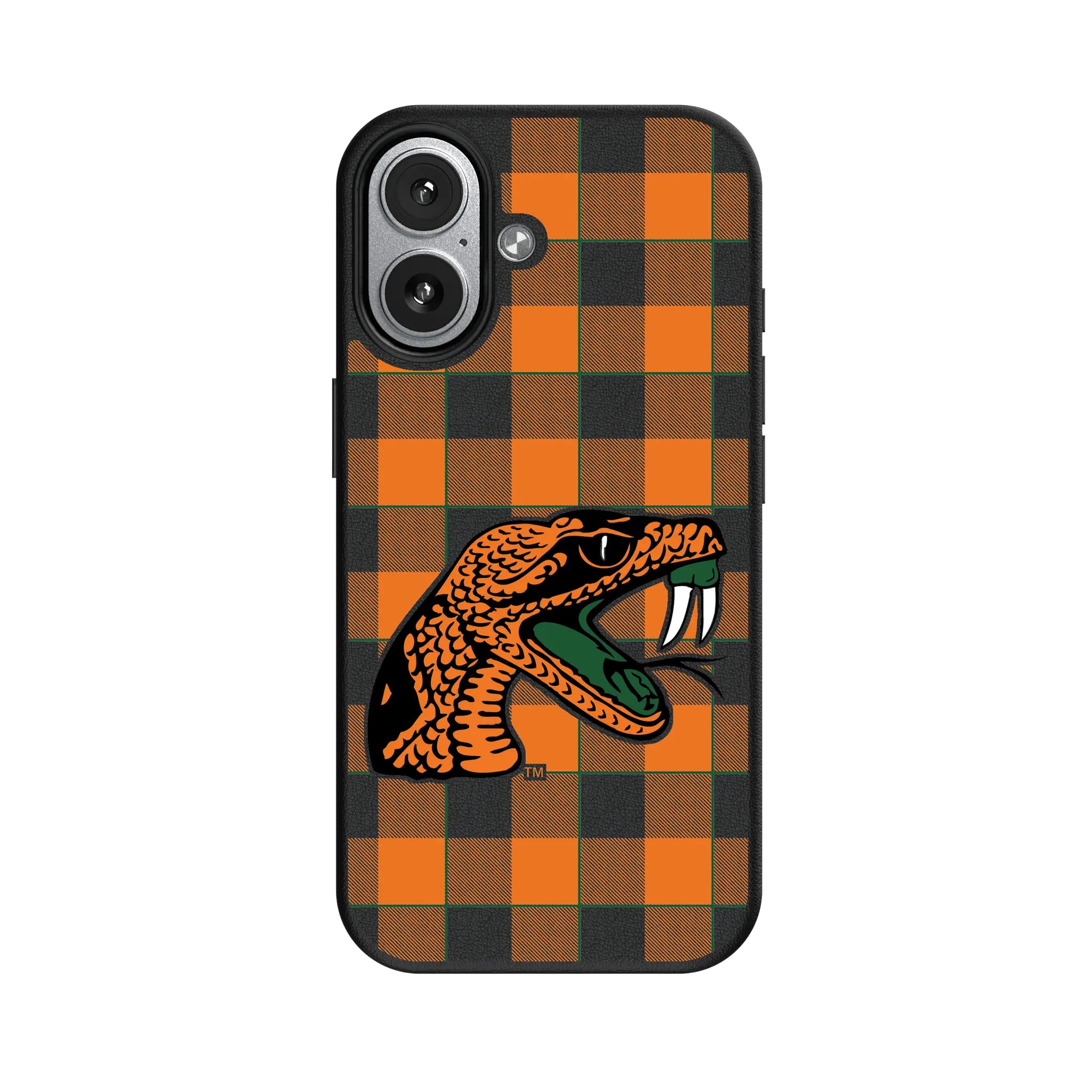 Florida A&M University Rattlers Plaid MagSafe Compatible Phone Case for Apple iPhone