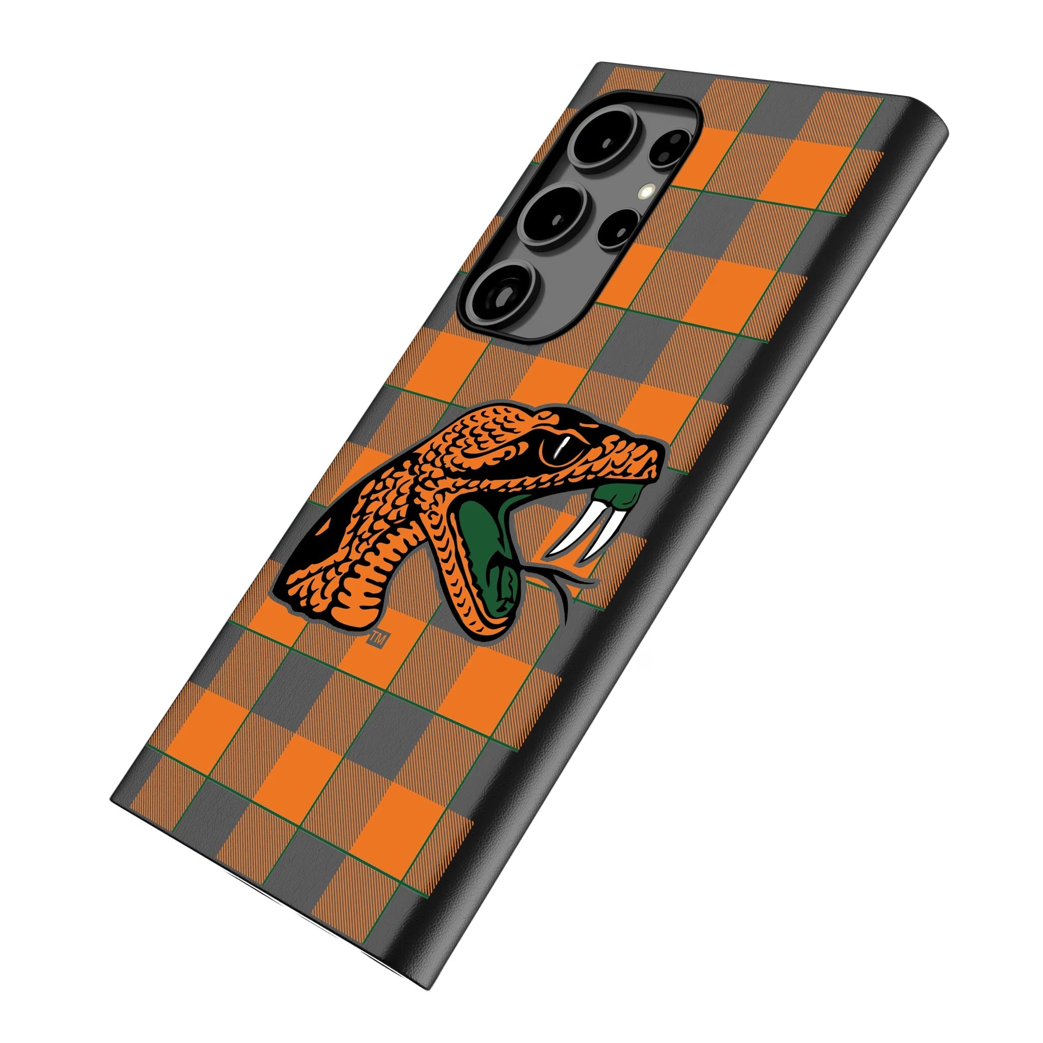 Florida A&M University Rattlers Plaid MagSafe Compatible Phone Case for Samsung Galaxy