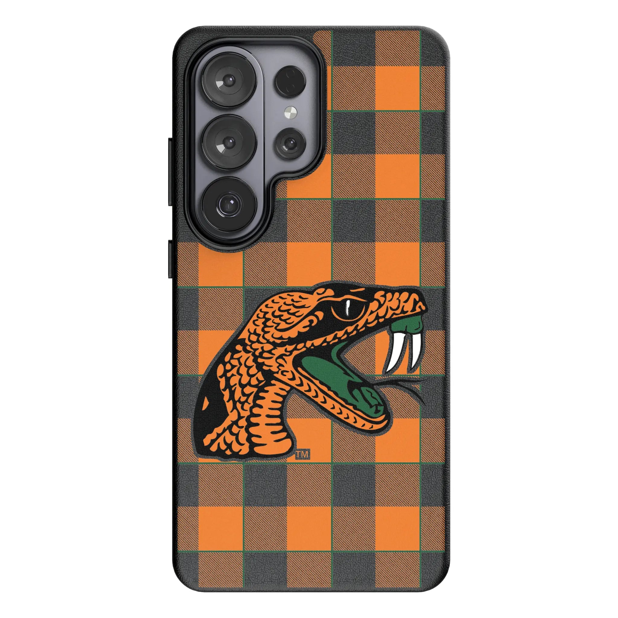 Florida A&M University Rattlers Plaid MagSafe Compatible Phone Case for Samsung Galaxy