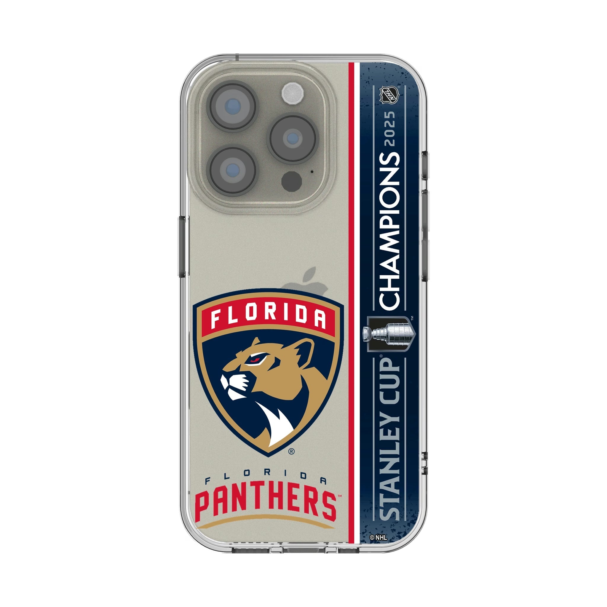 Florida Panthers 2025 Stanley Cup Clear Phone Case for Apple iPhone