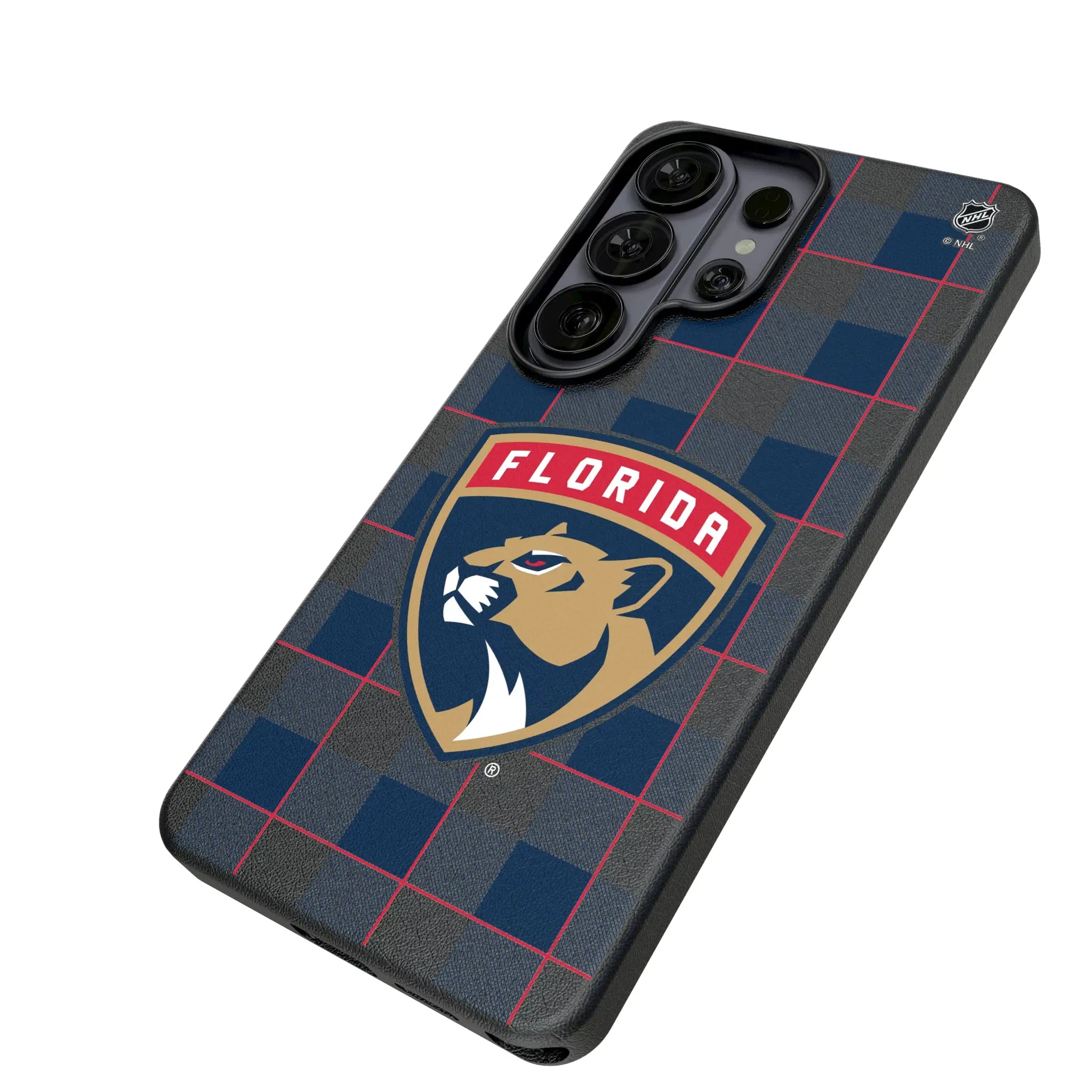 Florida Panthers Plaid MagSafe Compatible Phone Case for Samsung Galaxy