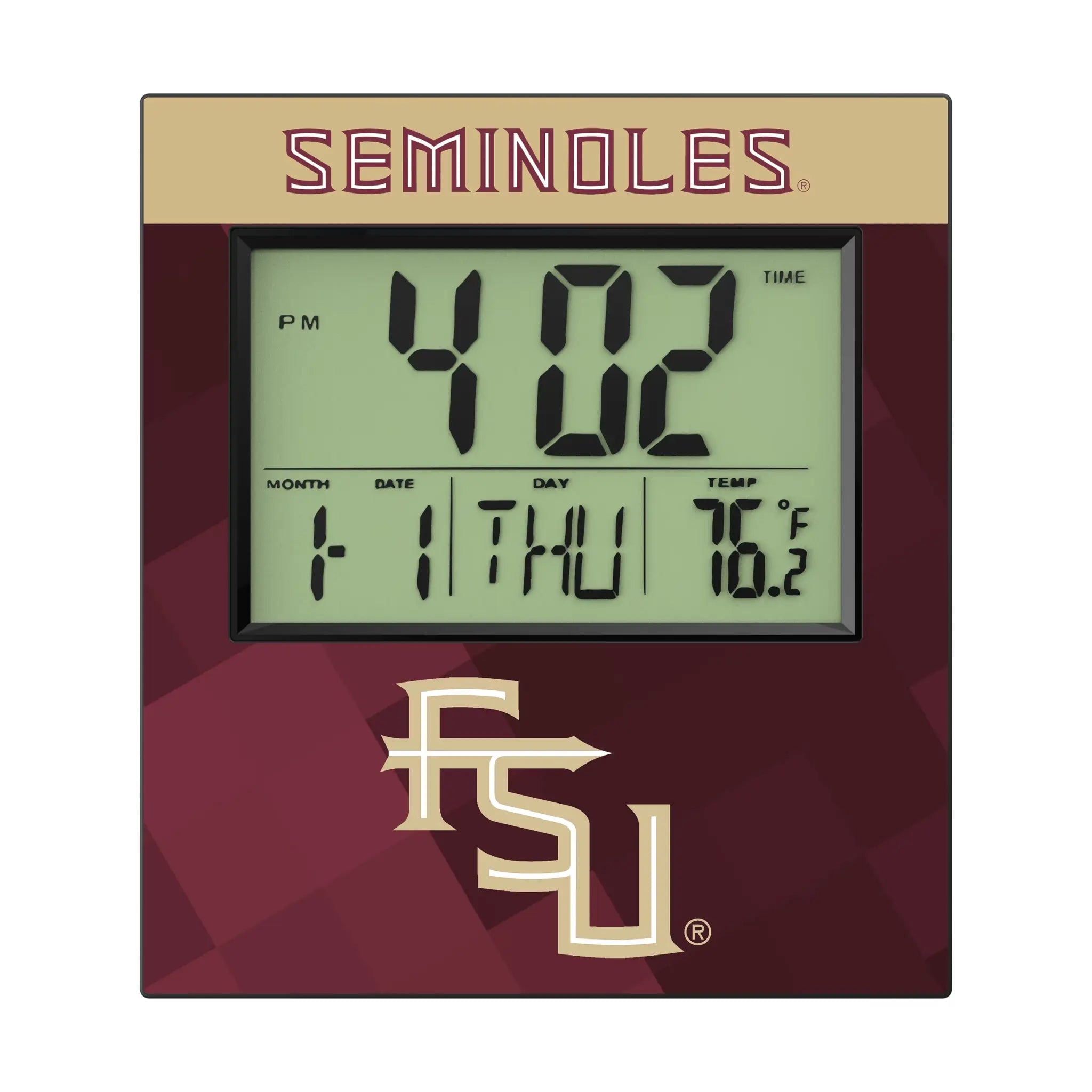 Florida State University Seminoles Athletic Wordmark Color Block Wall Clock
