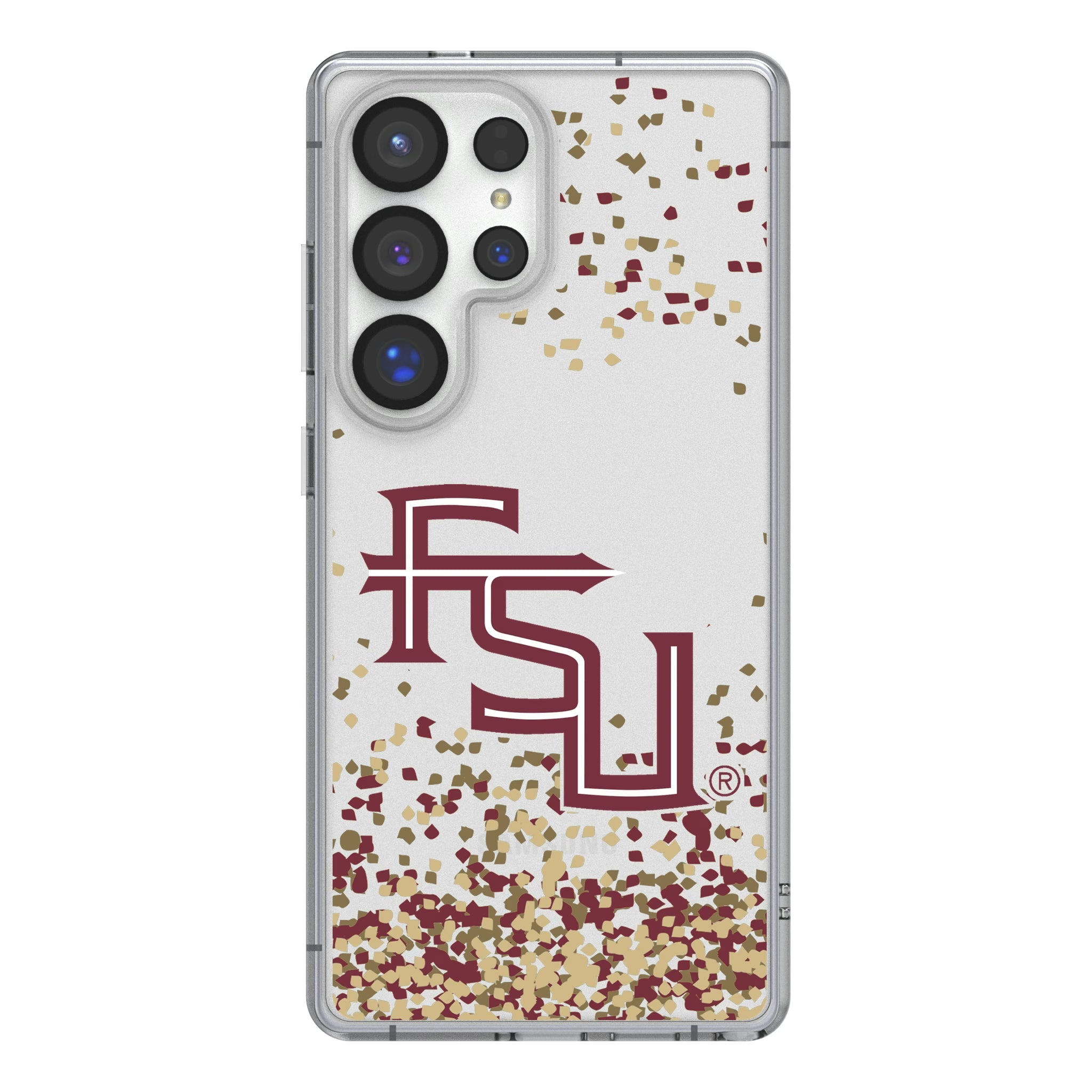 Florida State University Seminoles Athletic Wordmark Confetti Clear Phone Case for Samsung Galaxy