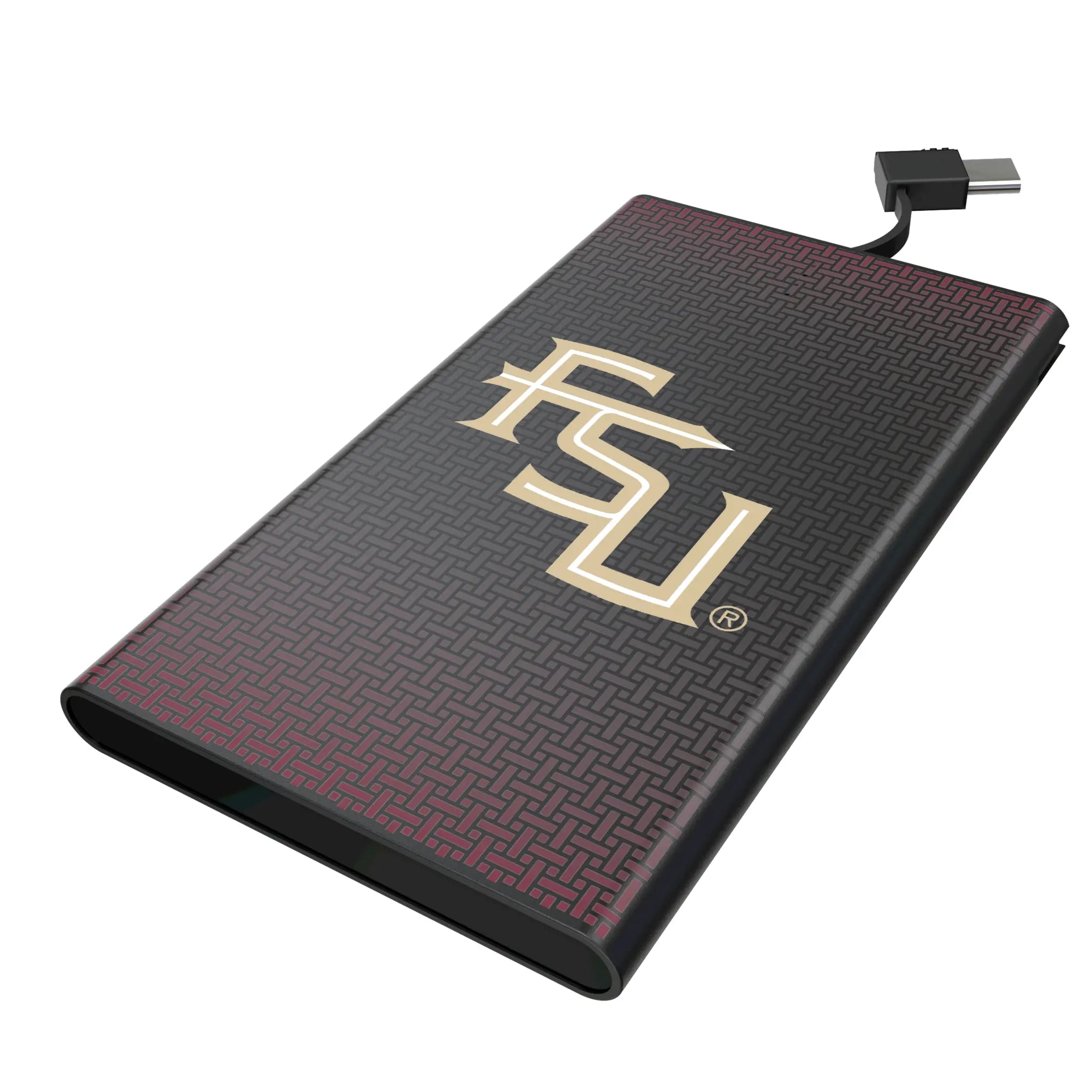 Florida State University Seminoles Athletic Wordmark Linen 5000mAh Flat Powerbank