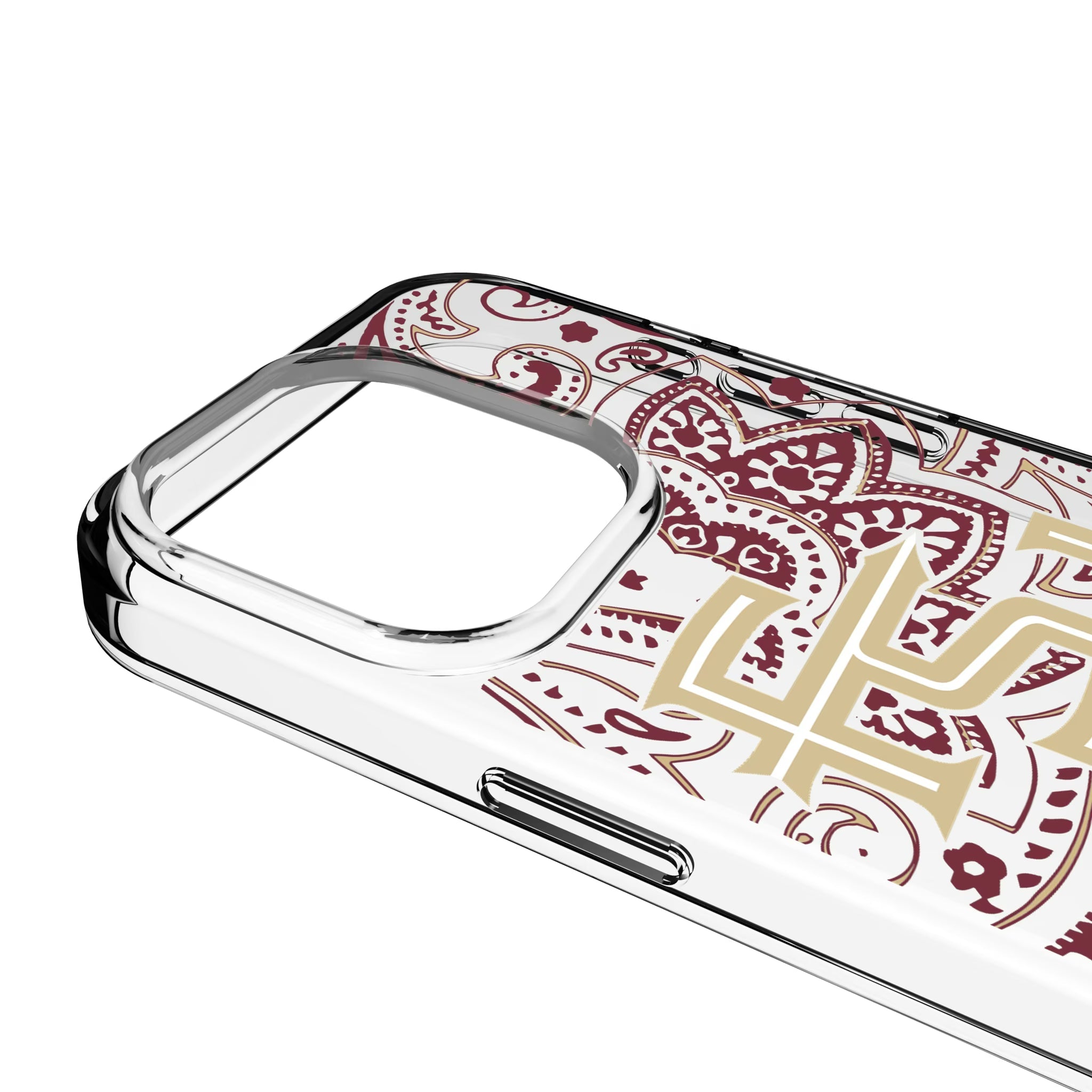 Florida State University Seminoles Athletic Wordmark Paisley Clear Phone Case for Apple iPhone - Sports Gifts, Sports Memorabilia, Sports Collectibles, Fan Shop