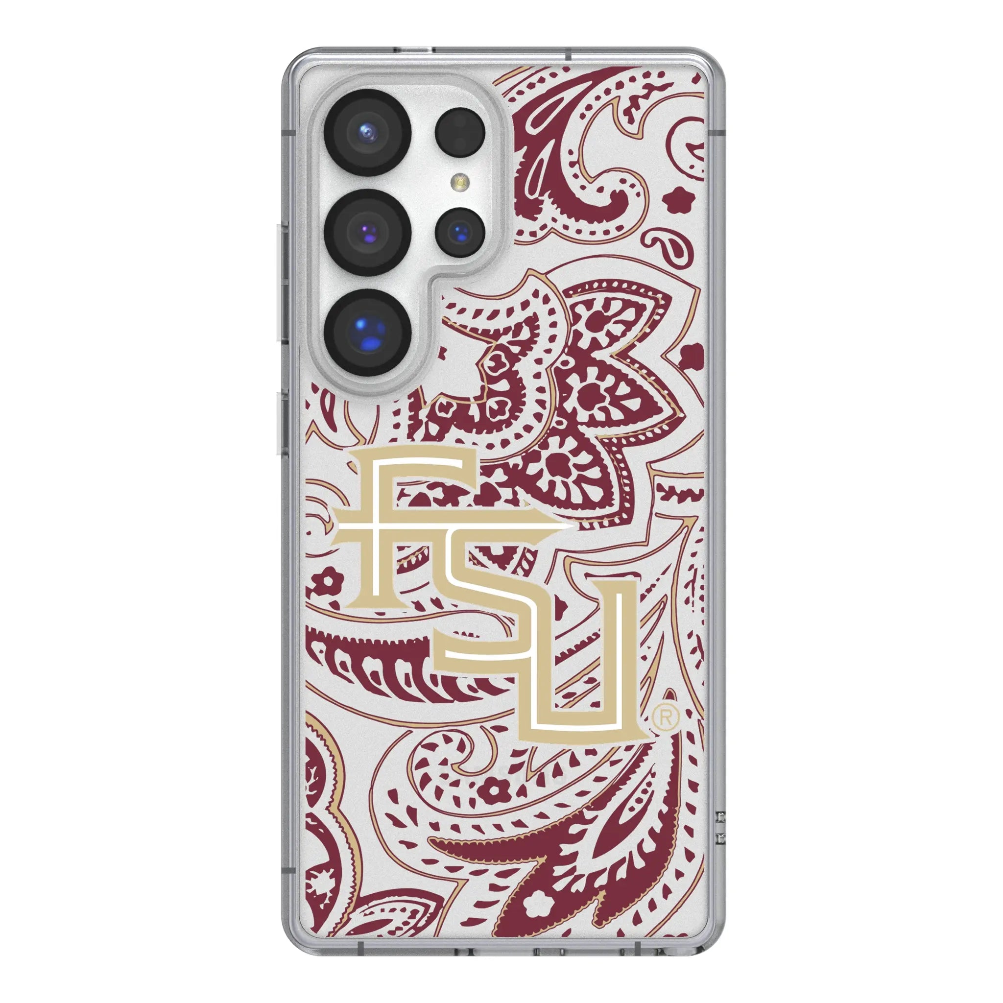Florida State University Seminoles Athletic Wordmark Paisley Clear Phone Case for Samsung Galaxy