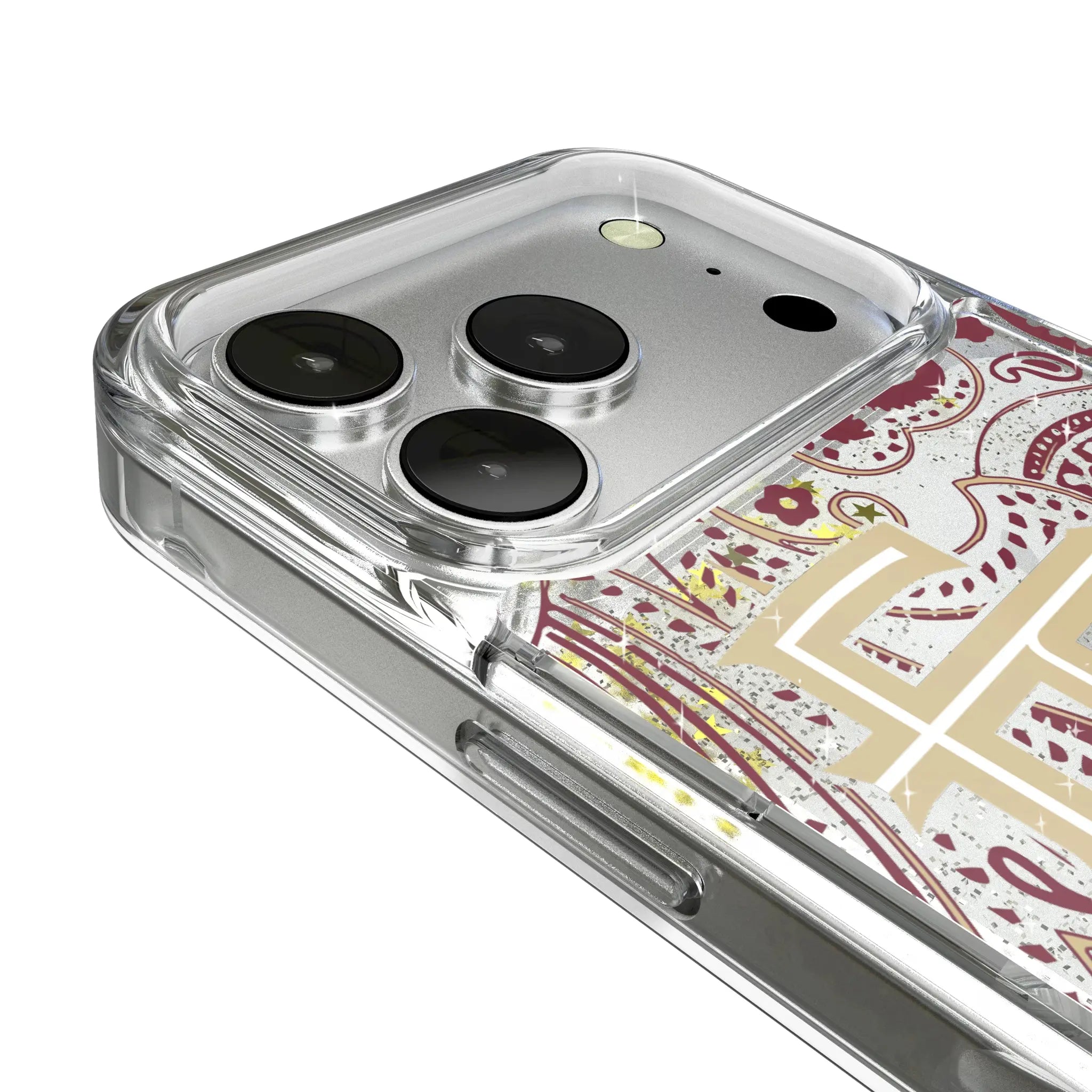 Florida State University Seminoles Athletic Wordmark Paisley Glitter Phone Case