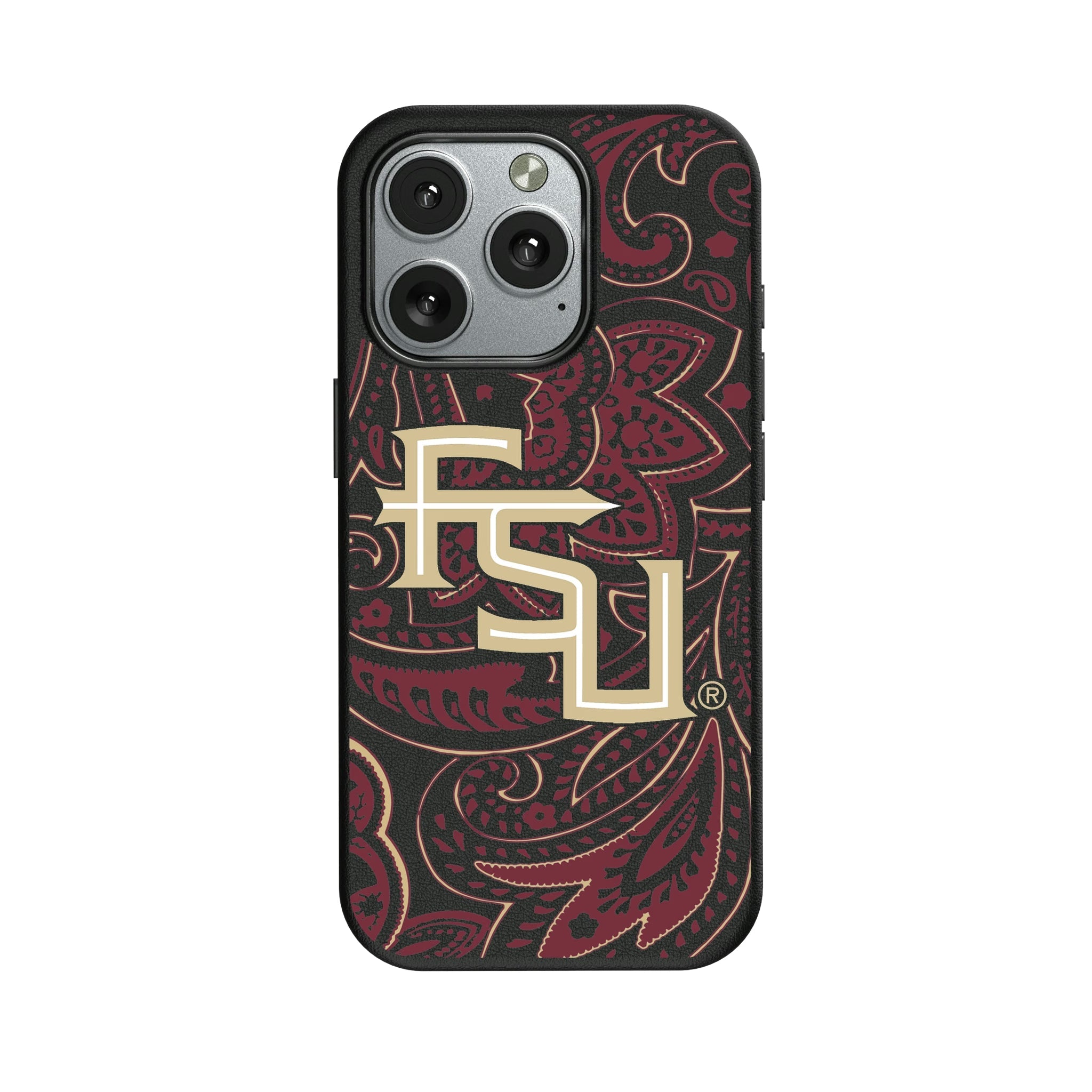 Florida State University Seminoles Athletic Wordmark Paisley MagSafe Compatible Phone Case for Apple iPhone - Sports Gifts, Sports Memorabilia, Sports Collectibles, Fan Shop