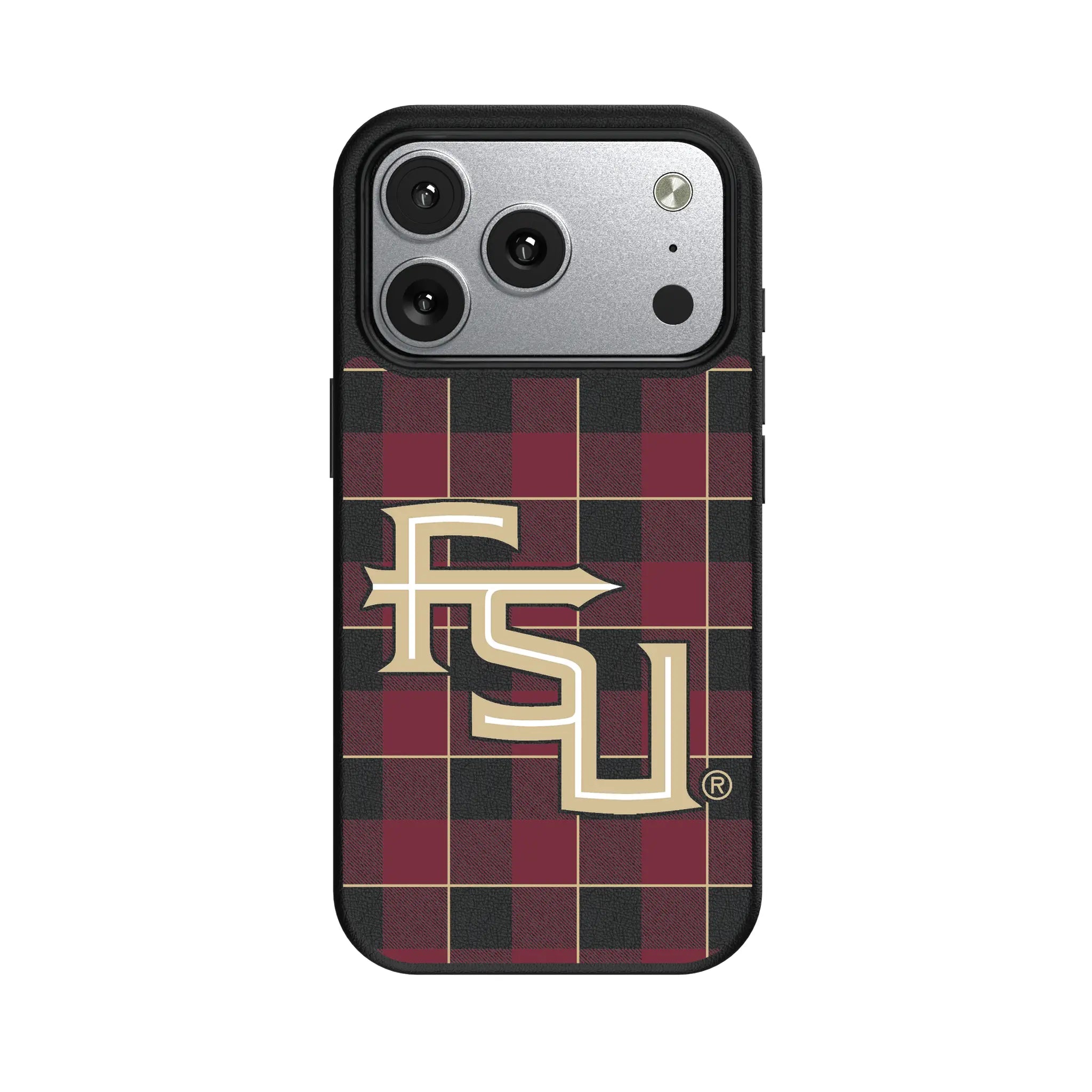 Florida State University Seminoles Athletic Wordmark Plaid MagSafe Compatible Phone Case for Apple iPhone