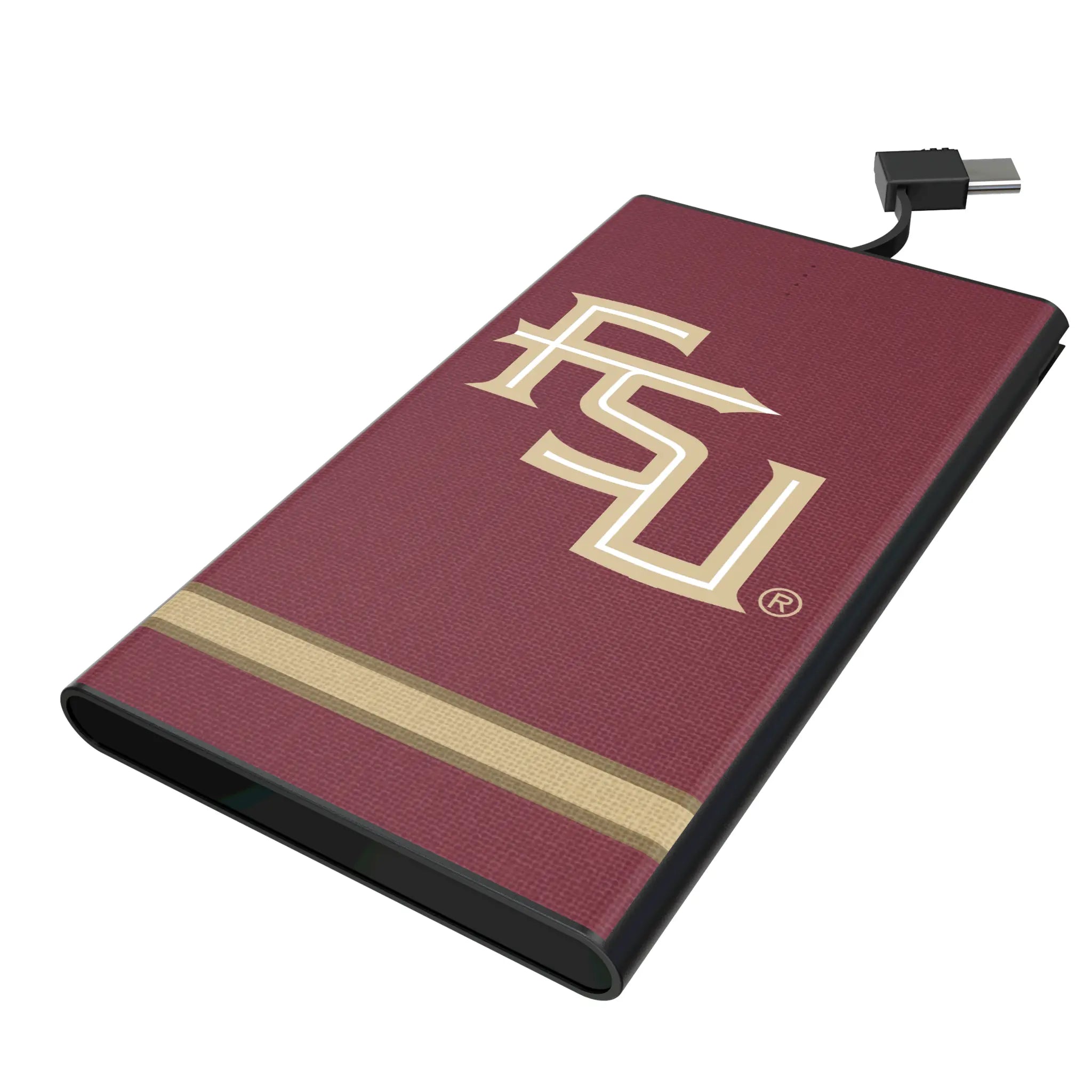 Florida State University Seminoles Athletic Wordmark Stripe 5000mAh Flat Powerbank