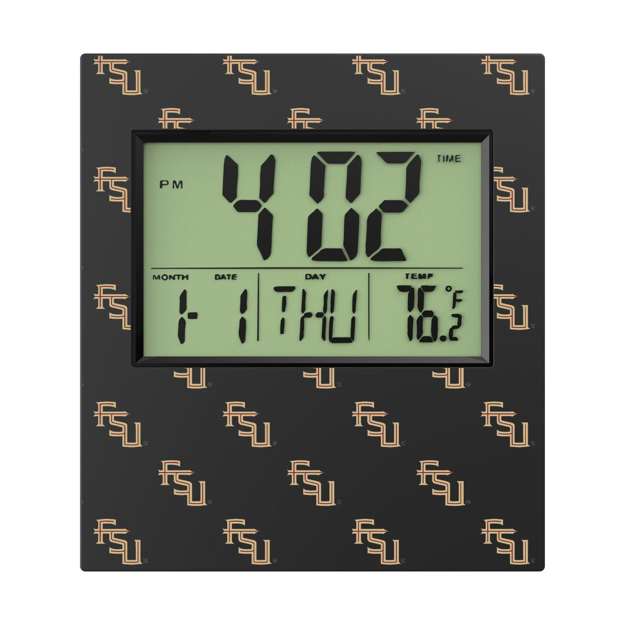 Florida State University Seminoles Fashion Pattern Wall Clock - Sports Gifts, Sports Memorabilia, Sports Collectibles, Fan Shop