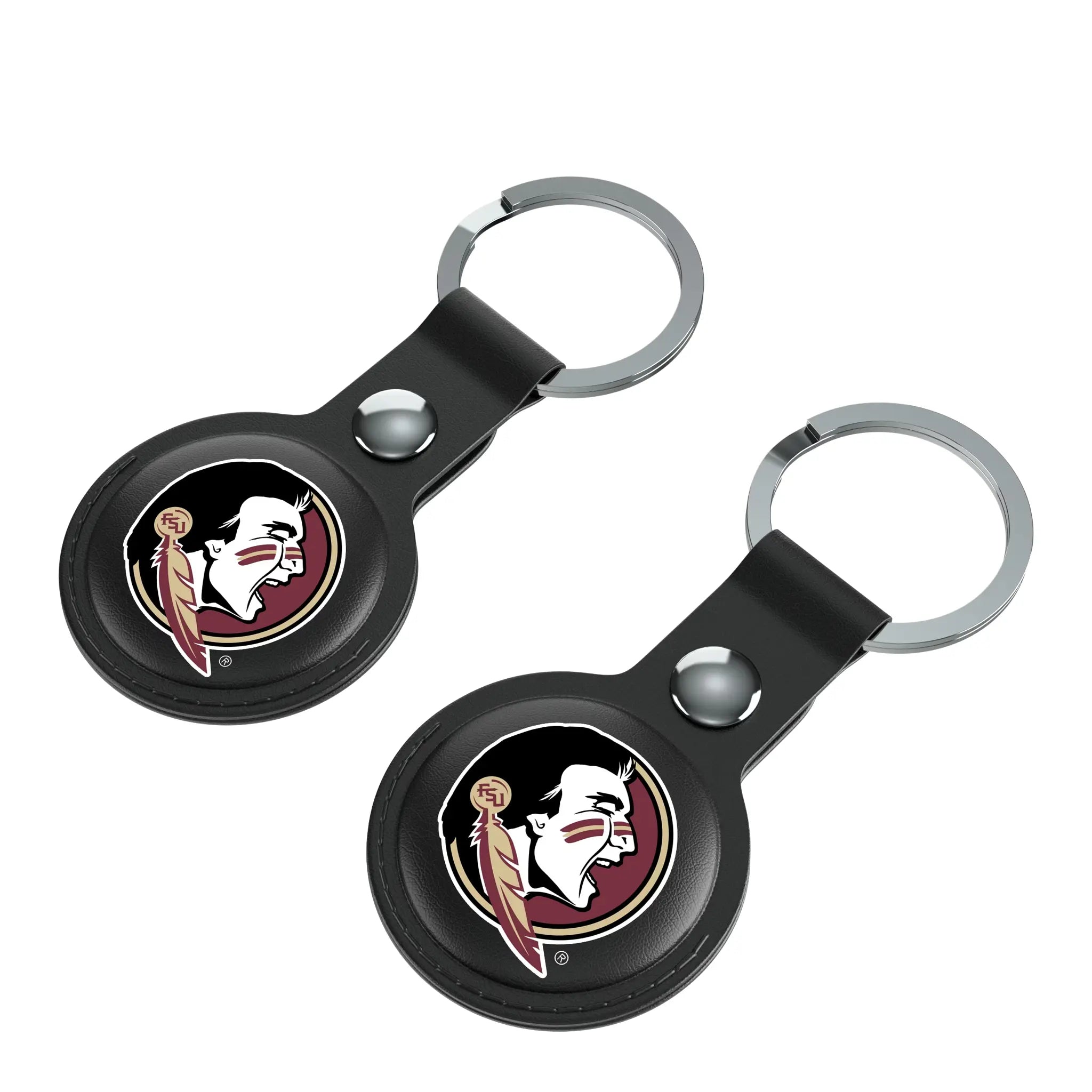 Florida State University Seminoles Insignia Black Airtag Holder 2-Pack