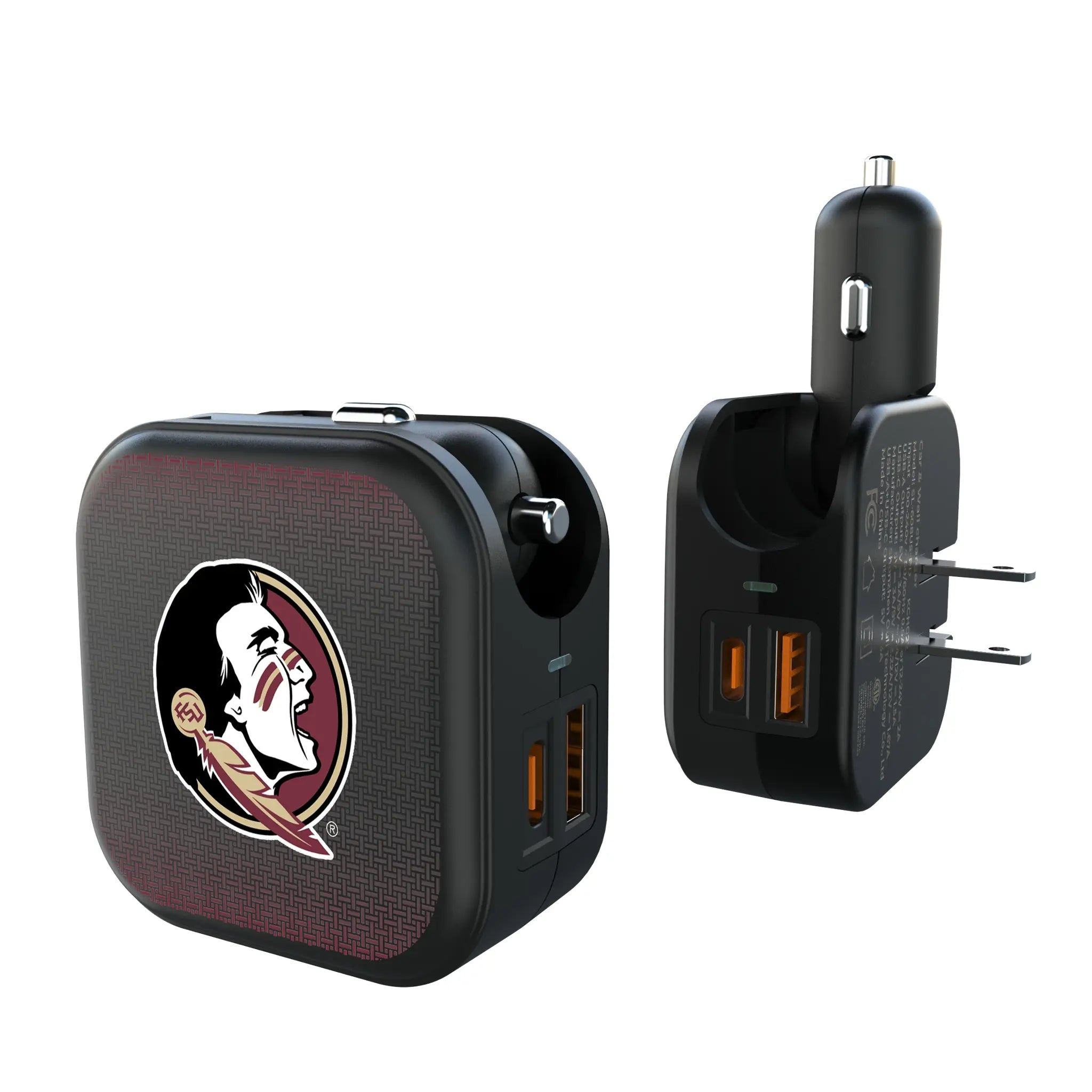 Florida State University Seminoles Linen 2 in 1 USB A/C Charger