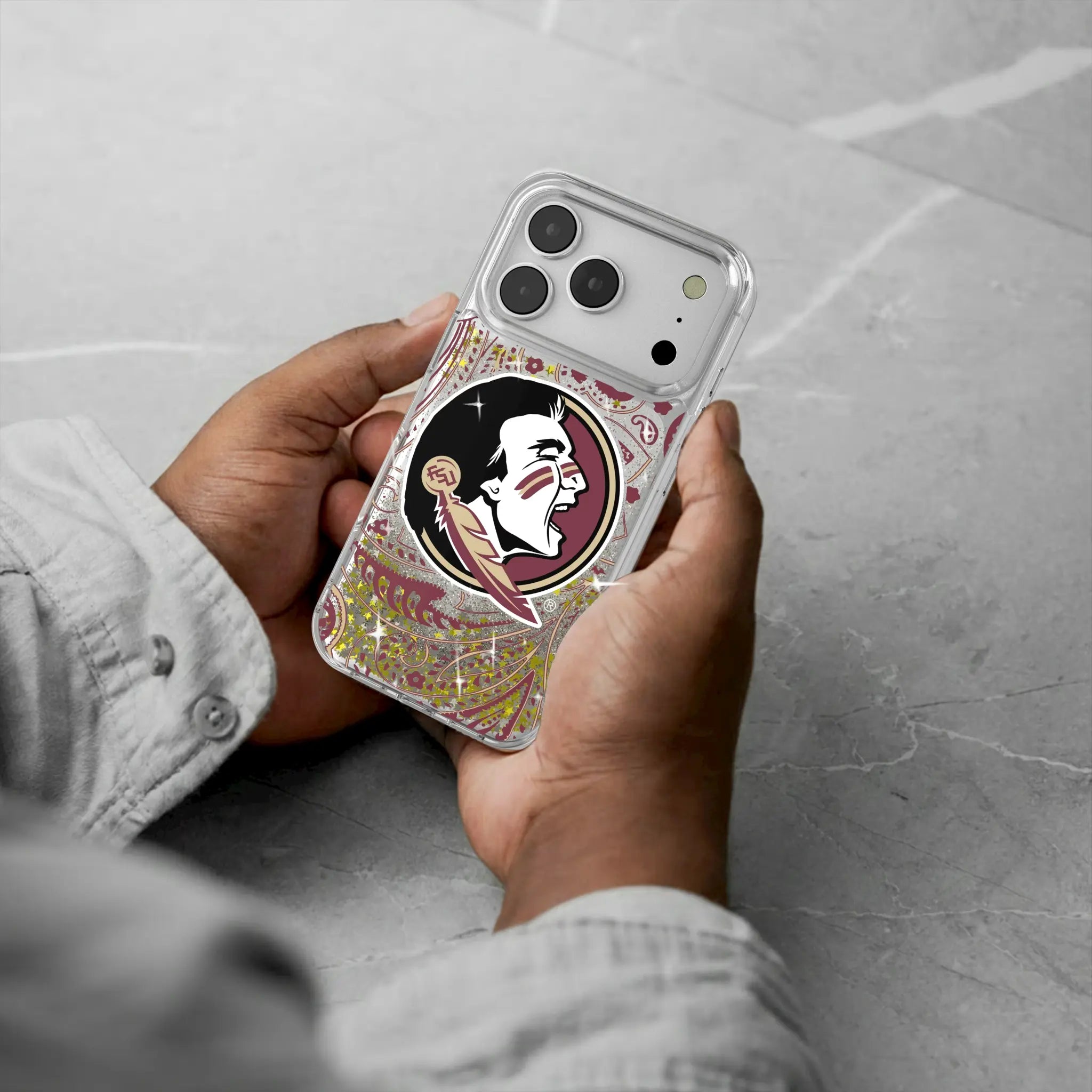 Florida State University Seminoles Paisley Glitter Phone Case