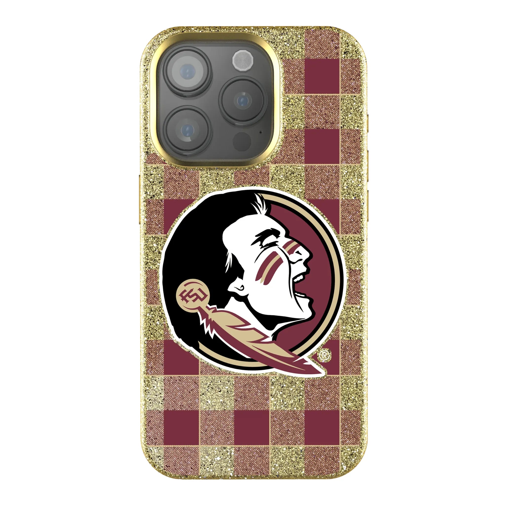 Florida State University Seminoles Plaid Bling Phone Case
