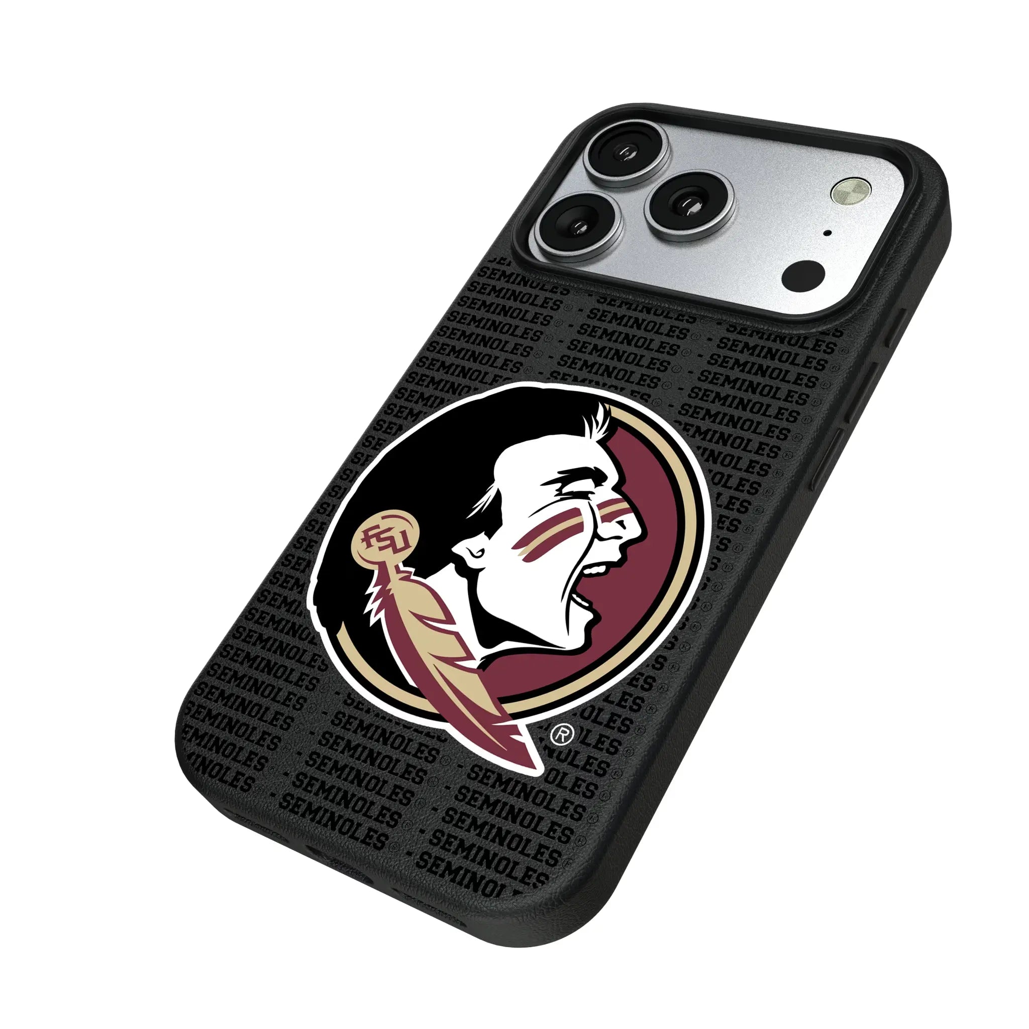 Florida State University Seminoles Text Backdrop MagSafe Compatible Phone Case for Apple iPhone