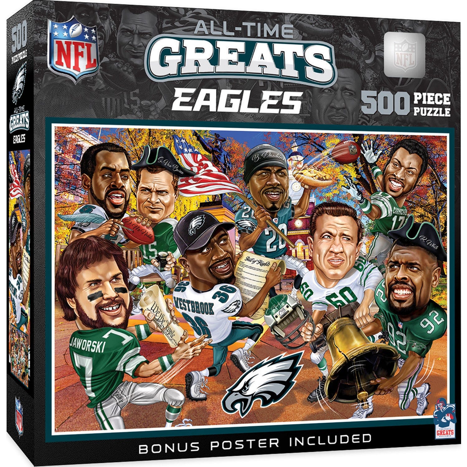 Philadelphia Eagles - Legendary Players 500 Piece Jigsaw Puzzle - Sports Gifts, Sports Memorabilia, Sports Collectibles, Fan Shop