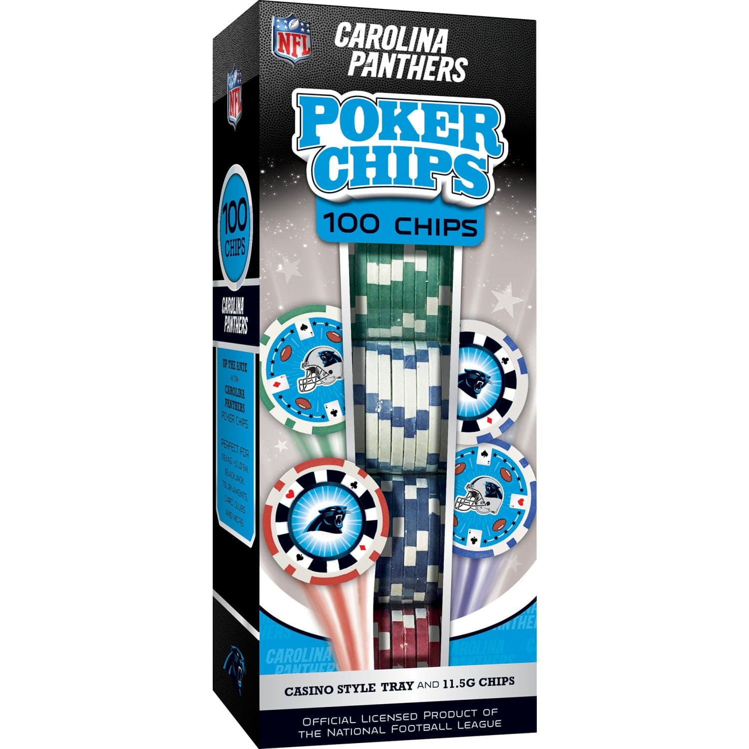 Carolina Panthers 100-Piece Poker Chip Set - Sports Gifts, Sports Memorabilia, Sports Collectibles, Fan Shop