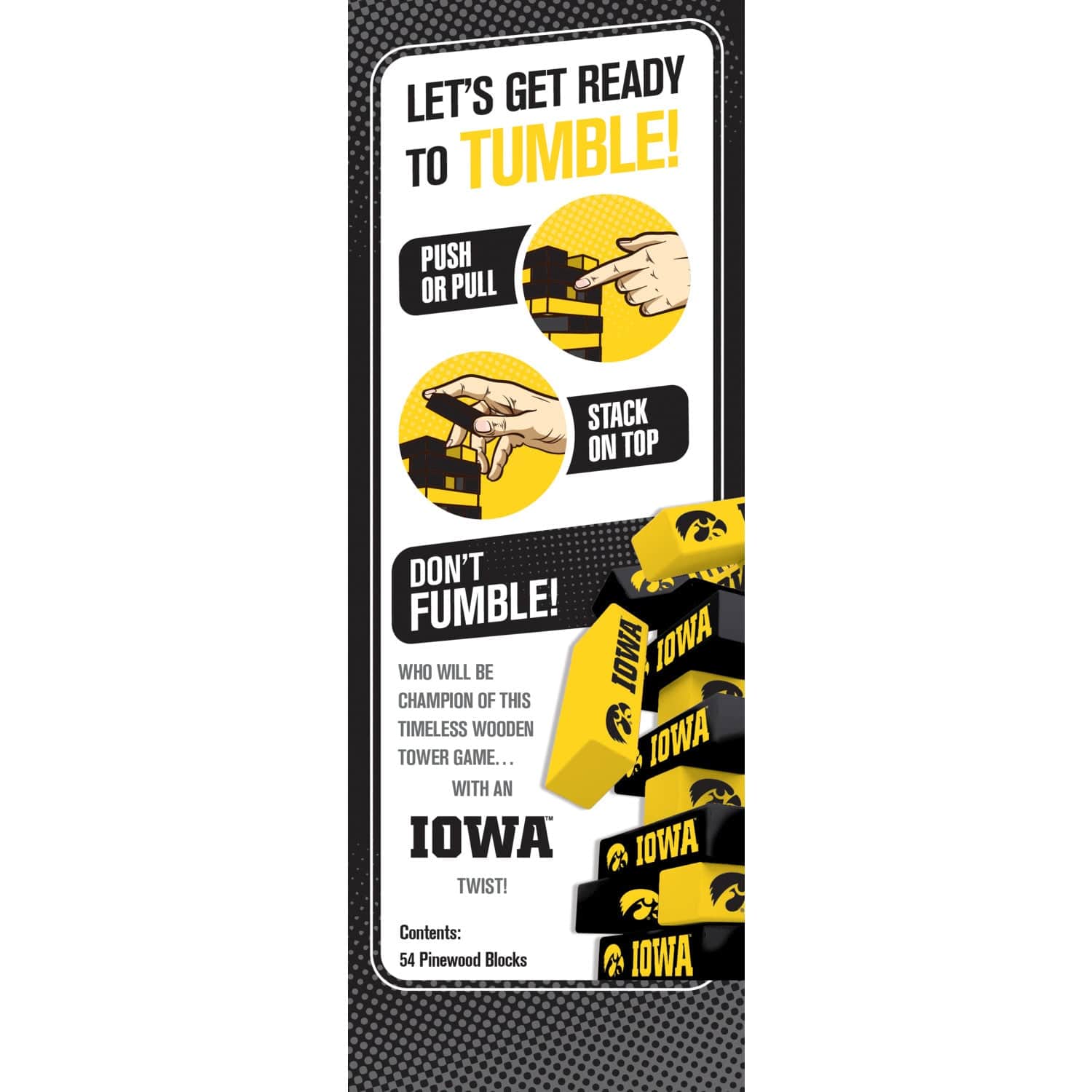 Iowa Hawkeyes Tumble Tower Game - Sports Gifts, Sports Memorabilia, Sports Collectibles, Fan Shop