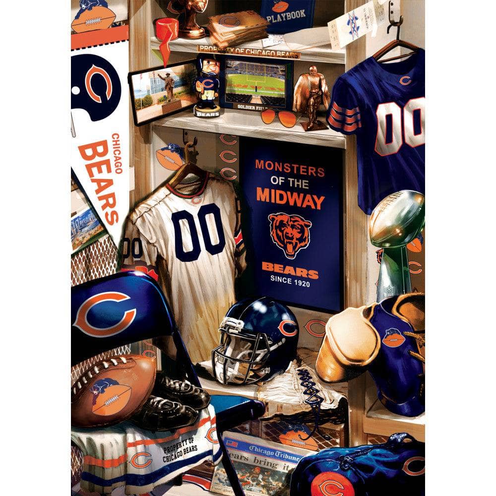 Chicago Bears Locker Room 500-Piece Jigsaw Puzzle - Sports Gifts, Sports Memorabilia, Sports Collectibles, Fan Shop