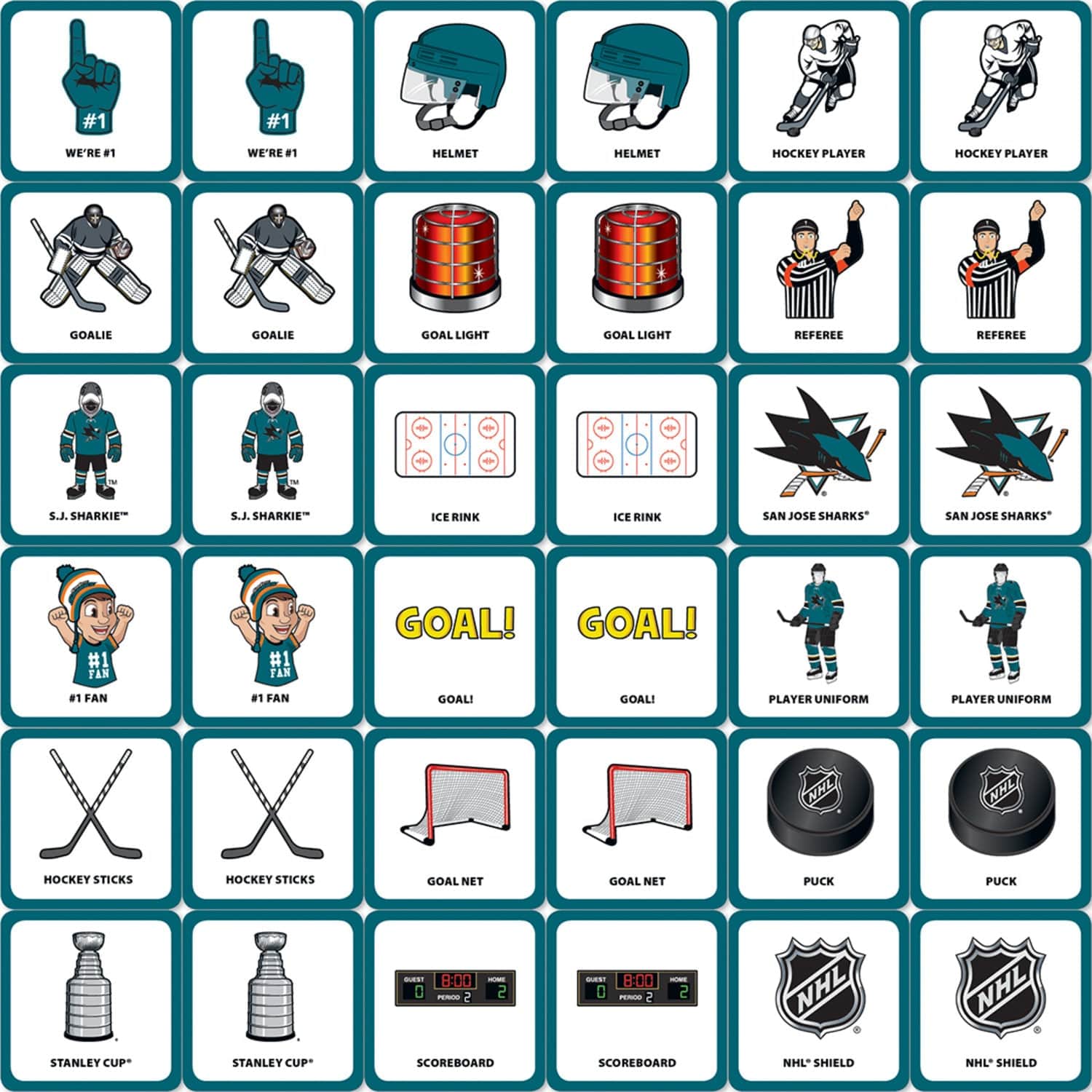 San Jose Sharks Memory Matching Game - Sports Gifts, Sports Memorabilia, Sports Collectibles, Fan Shop