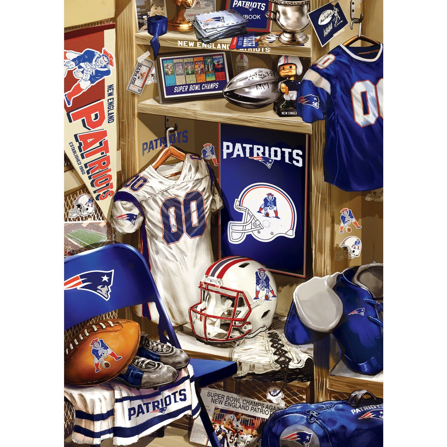 New England Patriots Locker Room 500 Piece Jigsaw Puzzle