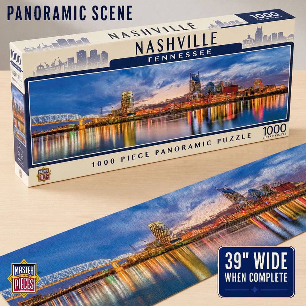 Panoramic Jigsaw Puzzle of Nashville, Tennessee - 1000 Pieces
