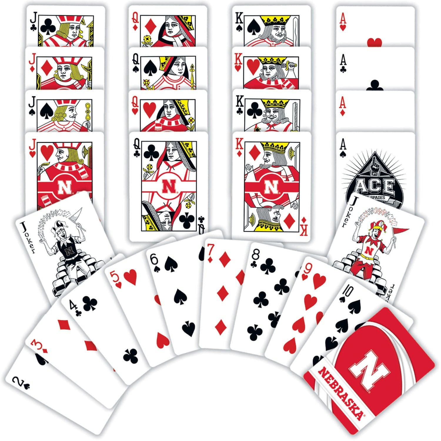 Nebraska Cornhuskers 54-Card Deck - Official Playing Cards - Sports Gifts, Sports Memorabilia, Sports Collectibles, Fan Shop