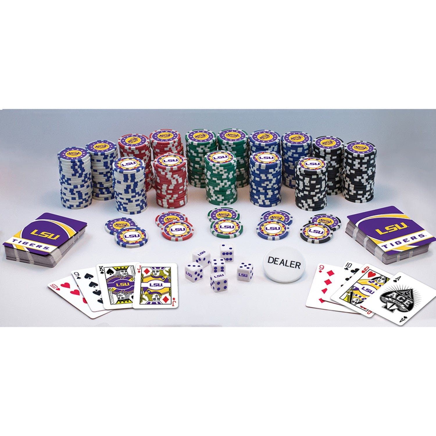LSU Tigers 300 Piece Poker Set - Sports Gifts, Sports Memorabilia, Sports Collectibles, Fan Shop
