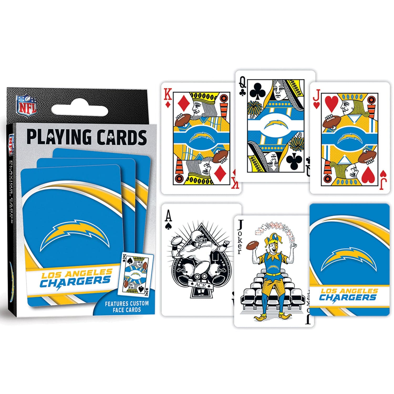 Los Angeles Chargers 54-Card Deck Playing Cards - Sports Gifts, Sports Memorabilia, Sports Collectibles, Fan Shop