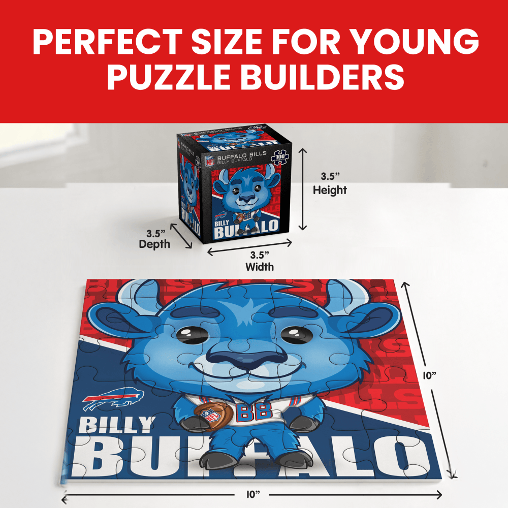 Billy Buffalo - 100 Piece Jigsaw Puzzle featuring the Buffalo Bills Mascot - Sports Gifts, Sports Memorabilia, Sports Collectibles, Fan Shop