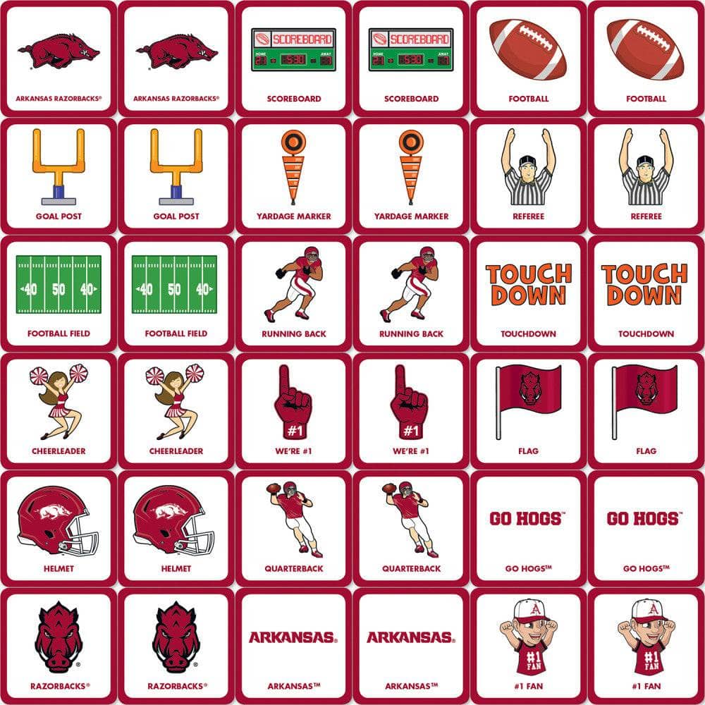 Arkansas Razorbacks Team Spirit Matching Game - Sports Gifts, Sports Memorabilia, Sports Collectibles, Fan Shop
