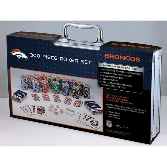 Denver Broncos 300 Piece Poker Set - 757 Sports Collectibles