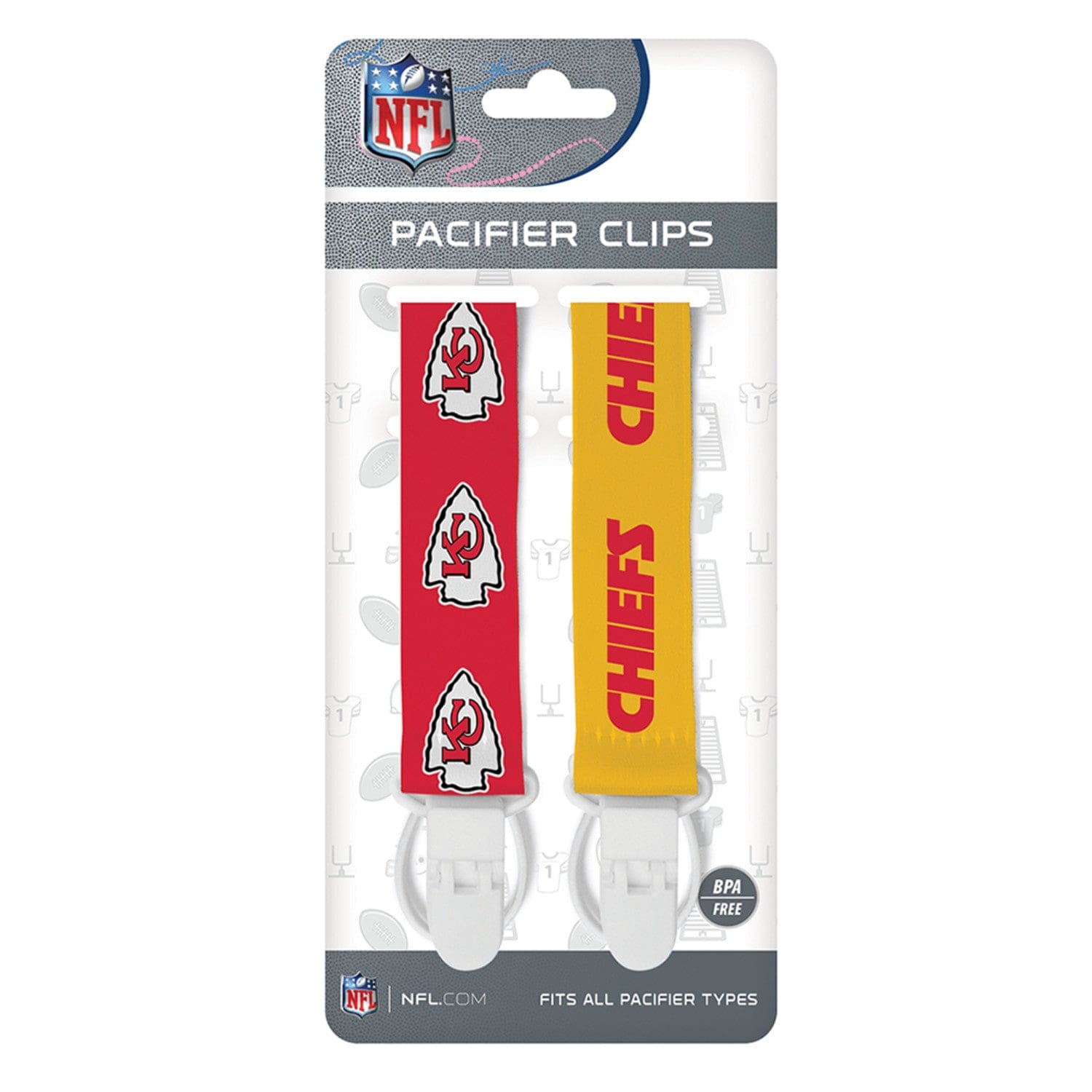 Kansas City Chiefs Pacifier Clip 2-Pack - Sports Gifts, Sports Memorabilia, Sports Collectibles, Fan Shop