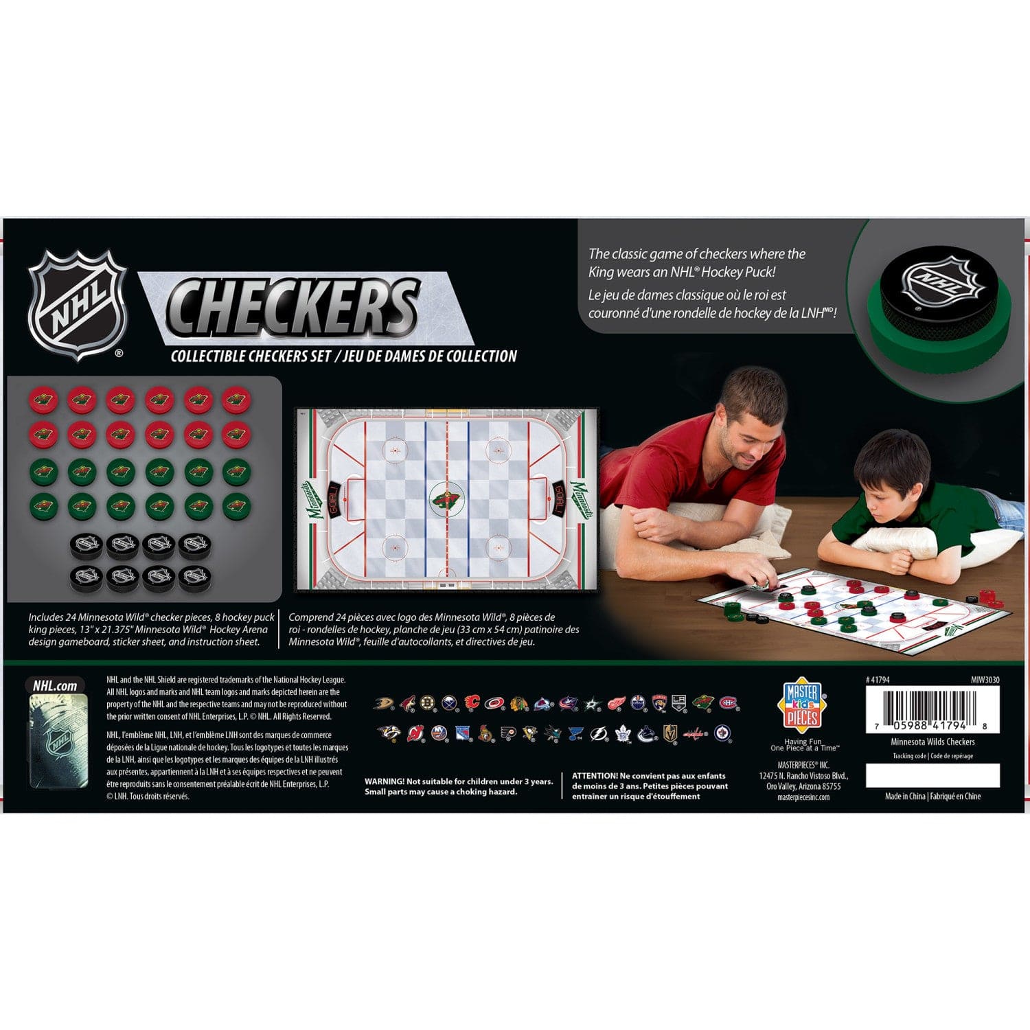 Minnesota Wild Checkers Game Set - Sports Gifts, Sports Memorabilia, Sports Collectibles, Fan Shop